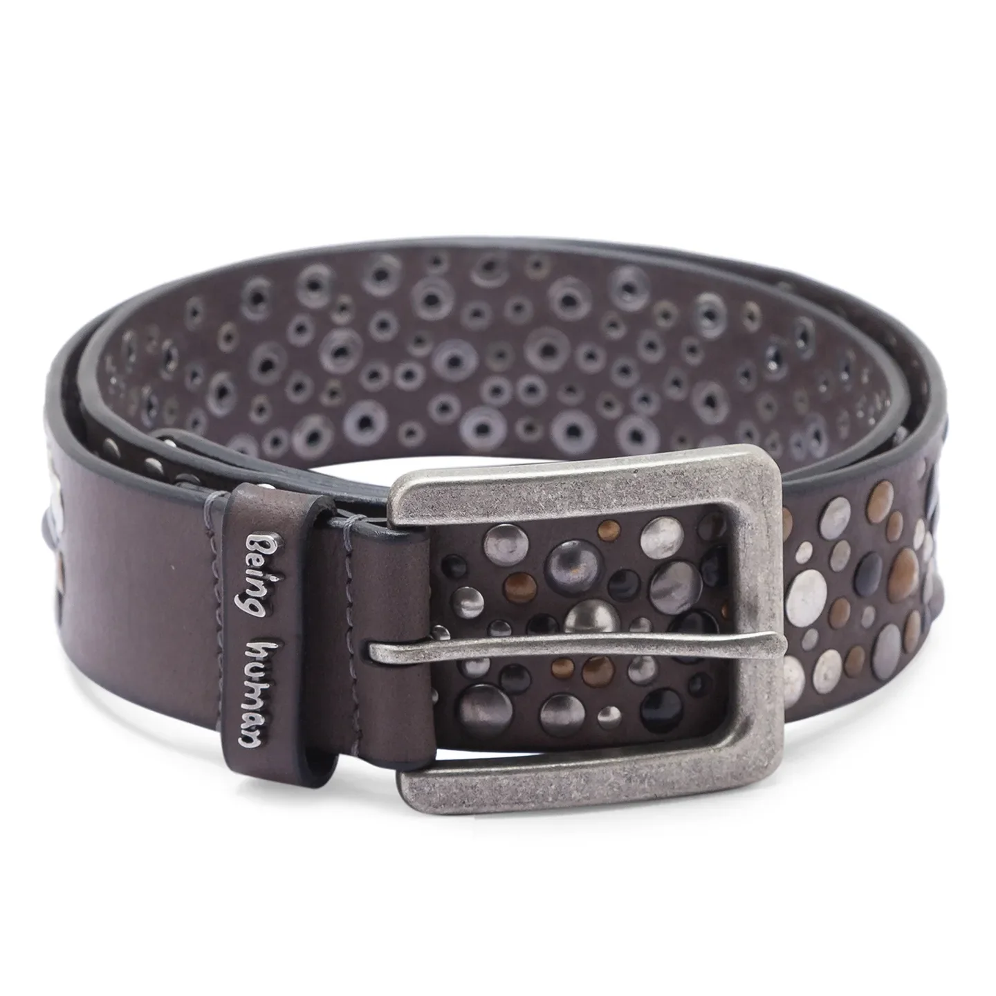 Grey Leather Men's Belt By Being Human Clothing