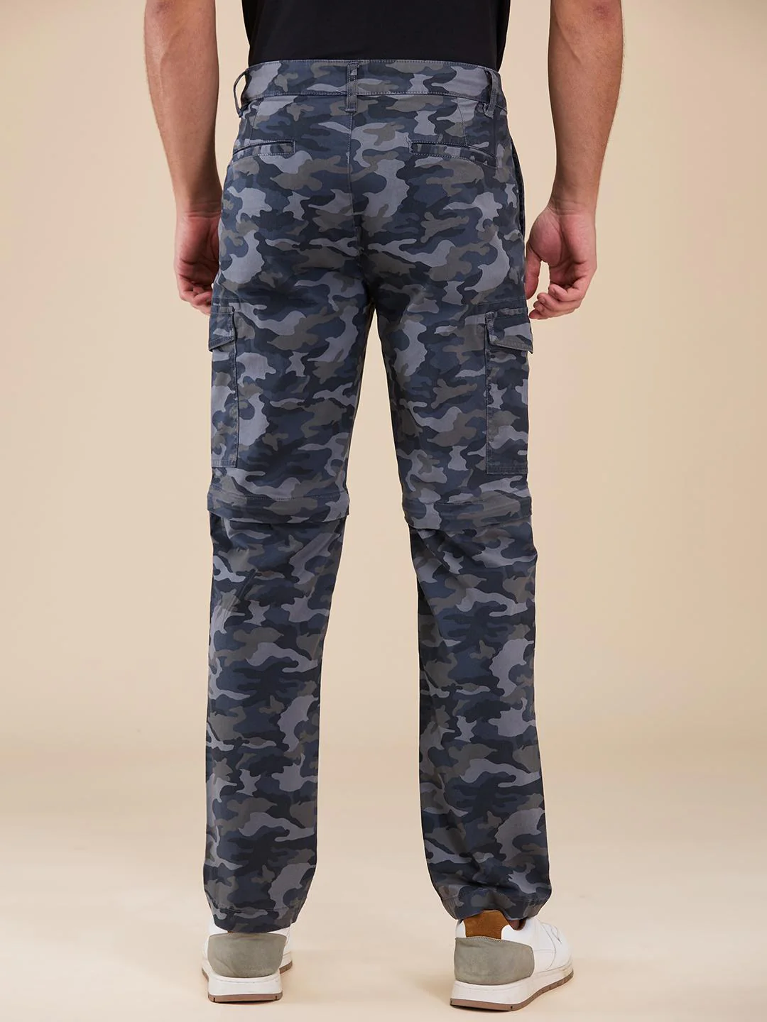 Grey Camo Easy Fit Cargo For Men By Being Human Clothing - Image 3