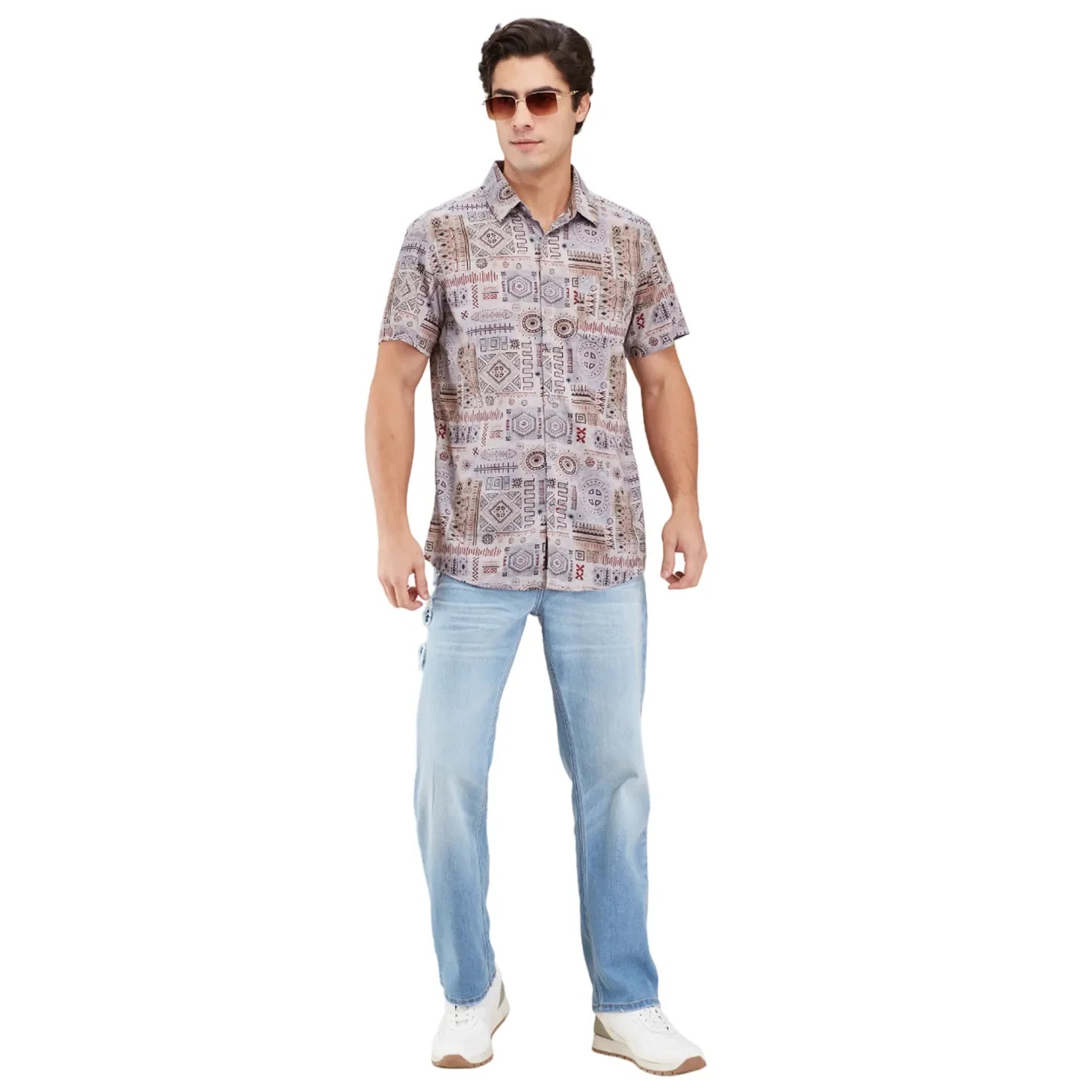Grey Regular Fit Regular Collar Men's Shirt by Being Human Clothing - Image 6