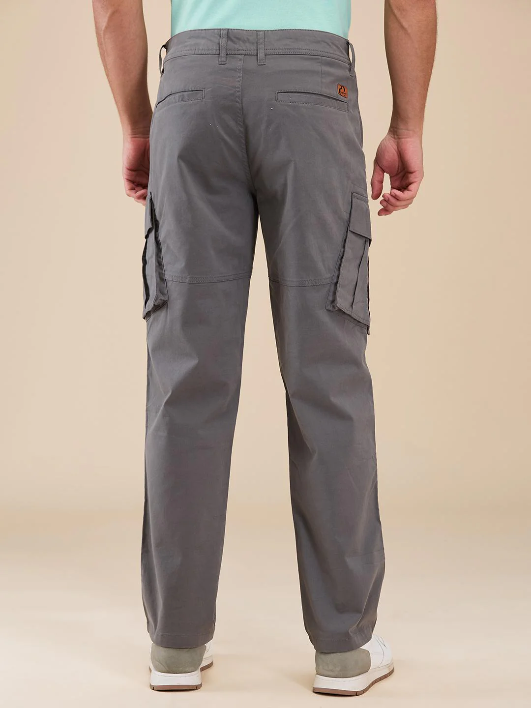 Grey Slim Fit Cargo For Men By Being Human Clothing - Image 3
