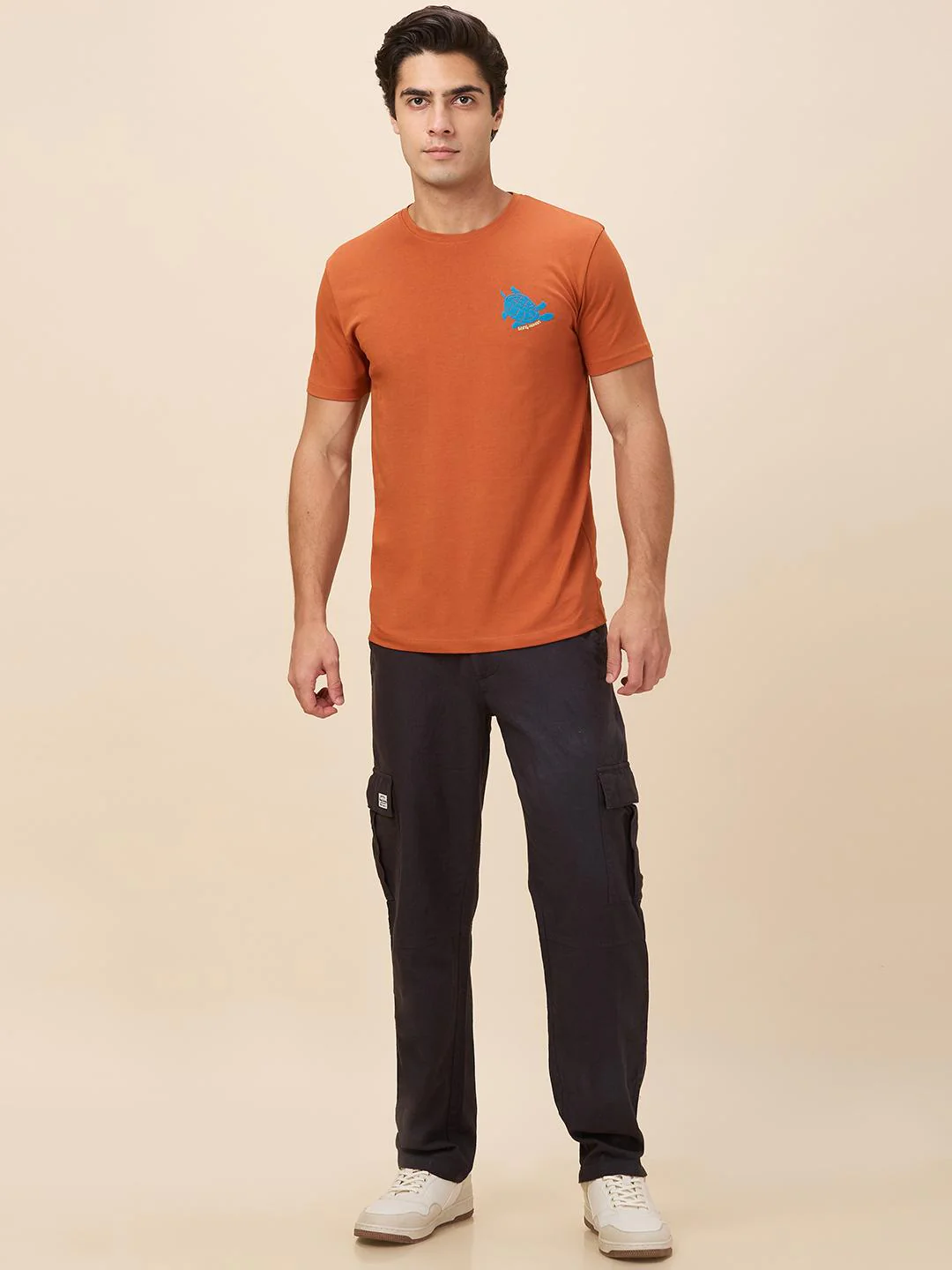 Charcoal Straight Fit Cargo For Men By Being Human Clothing - Image 5