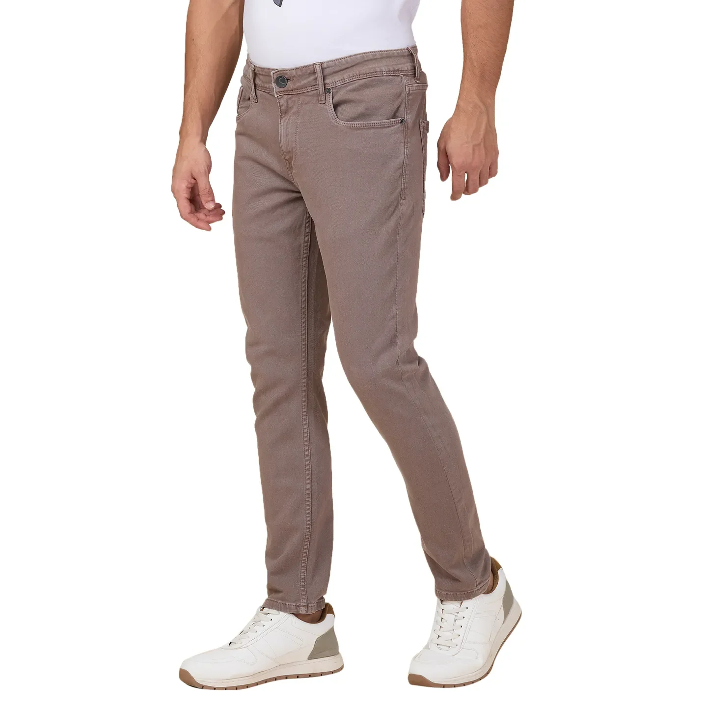 Steel Grey Cropped Fit Denims For Men By Being Human Clothing - Image 4