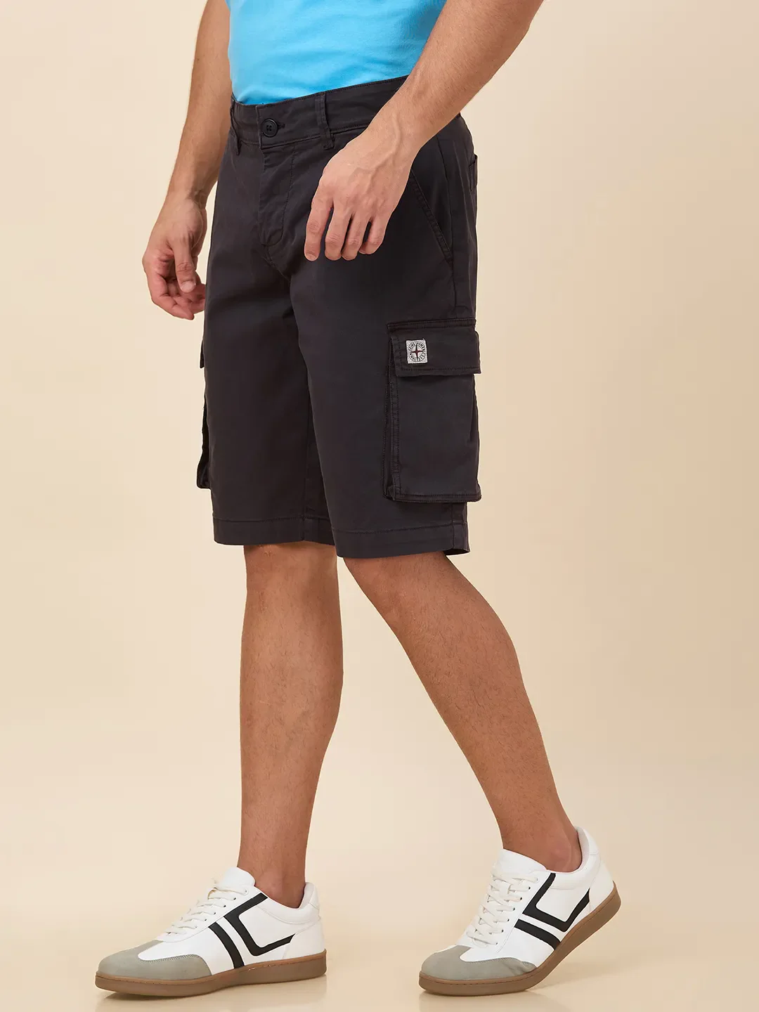 Charcoal Regular Fit Shorts For Men By Being Human Clothing - Image 4