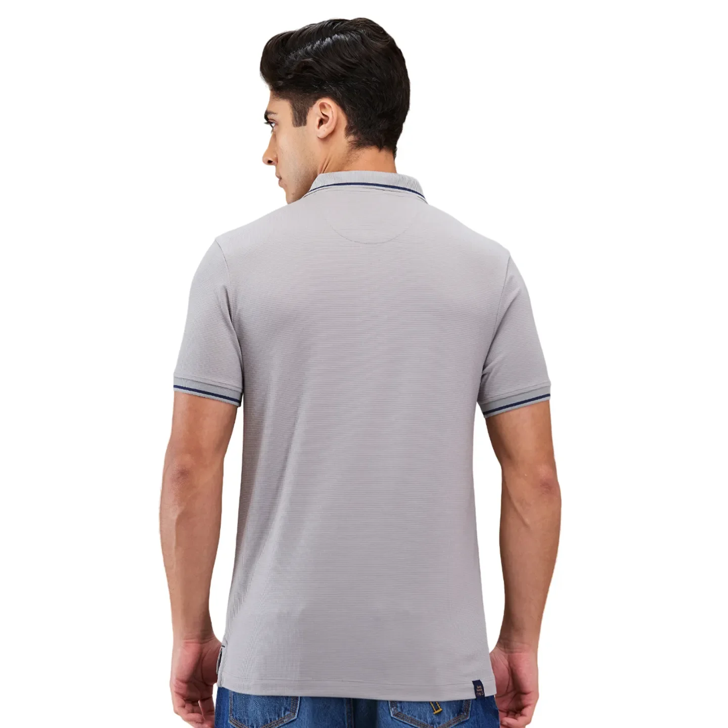 Grey Regular Fit Men's Polo T-shirt by Being Human Clothing - Image 3