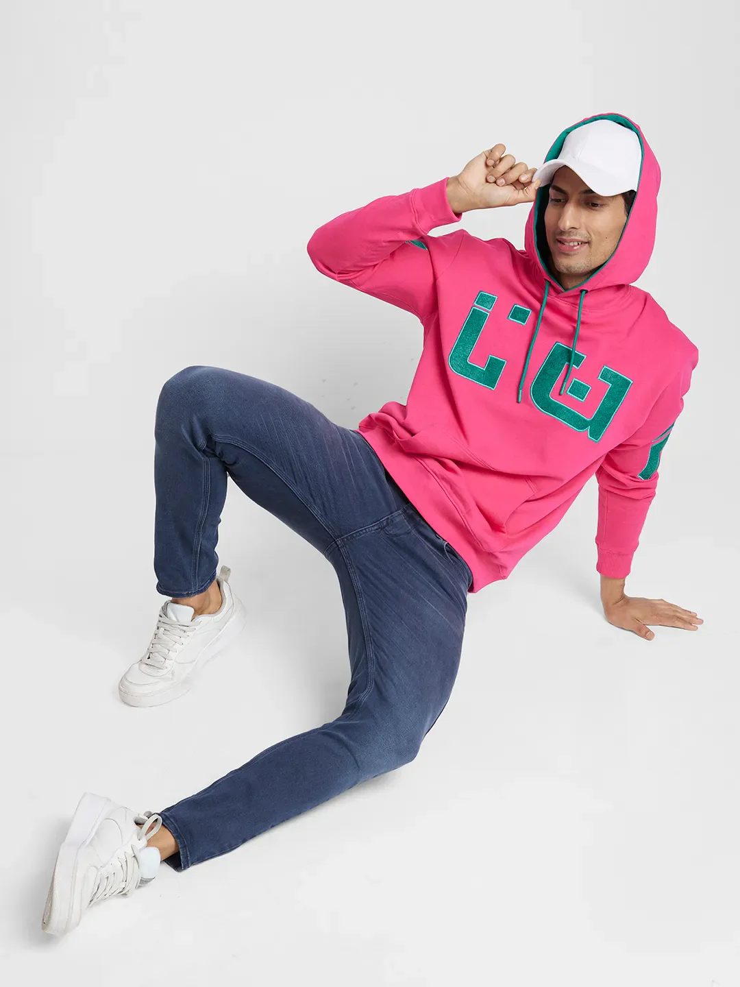 Pink Regular Fit Men's Hoodie by Being Human Clothing - Image 6