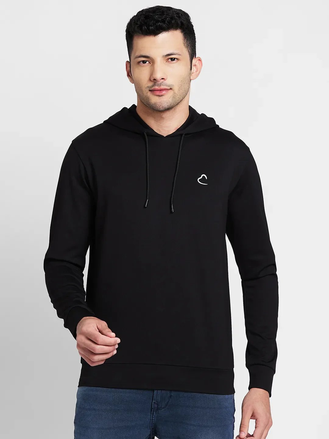 Black Regular Fit  Long Sleeves Men's Hoodie by Being Human Clothing
