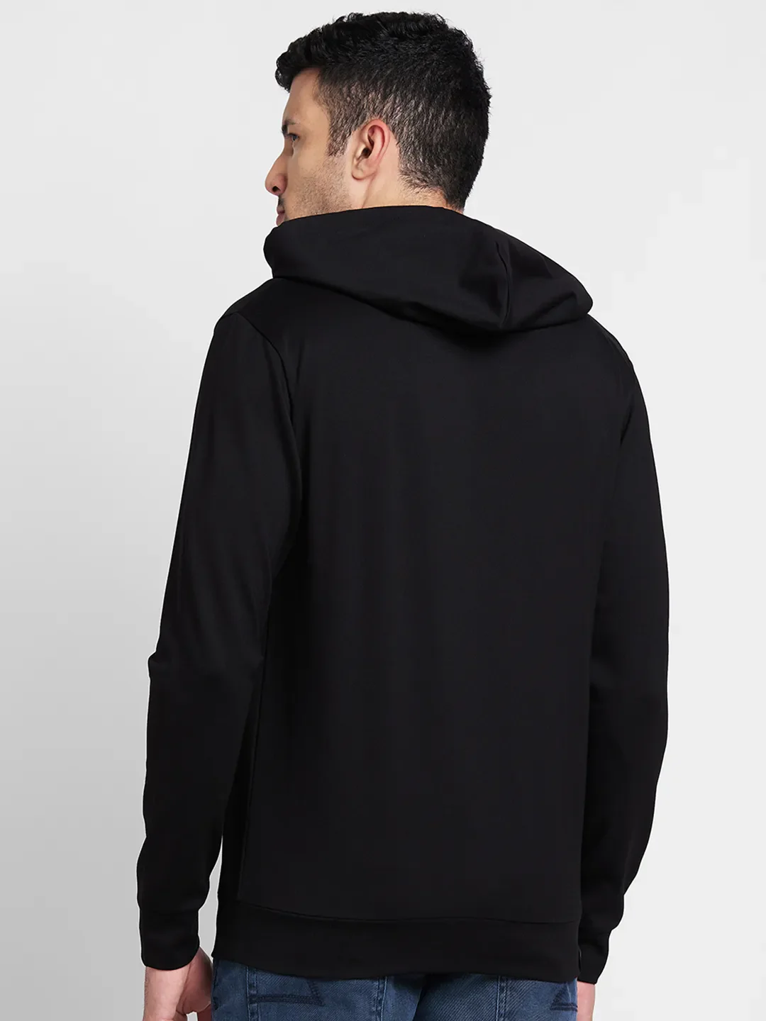 Black Regular Fit  Long Sleeves Men's Hoodie by Being Human Clothing - Image 3