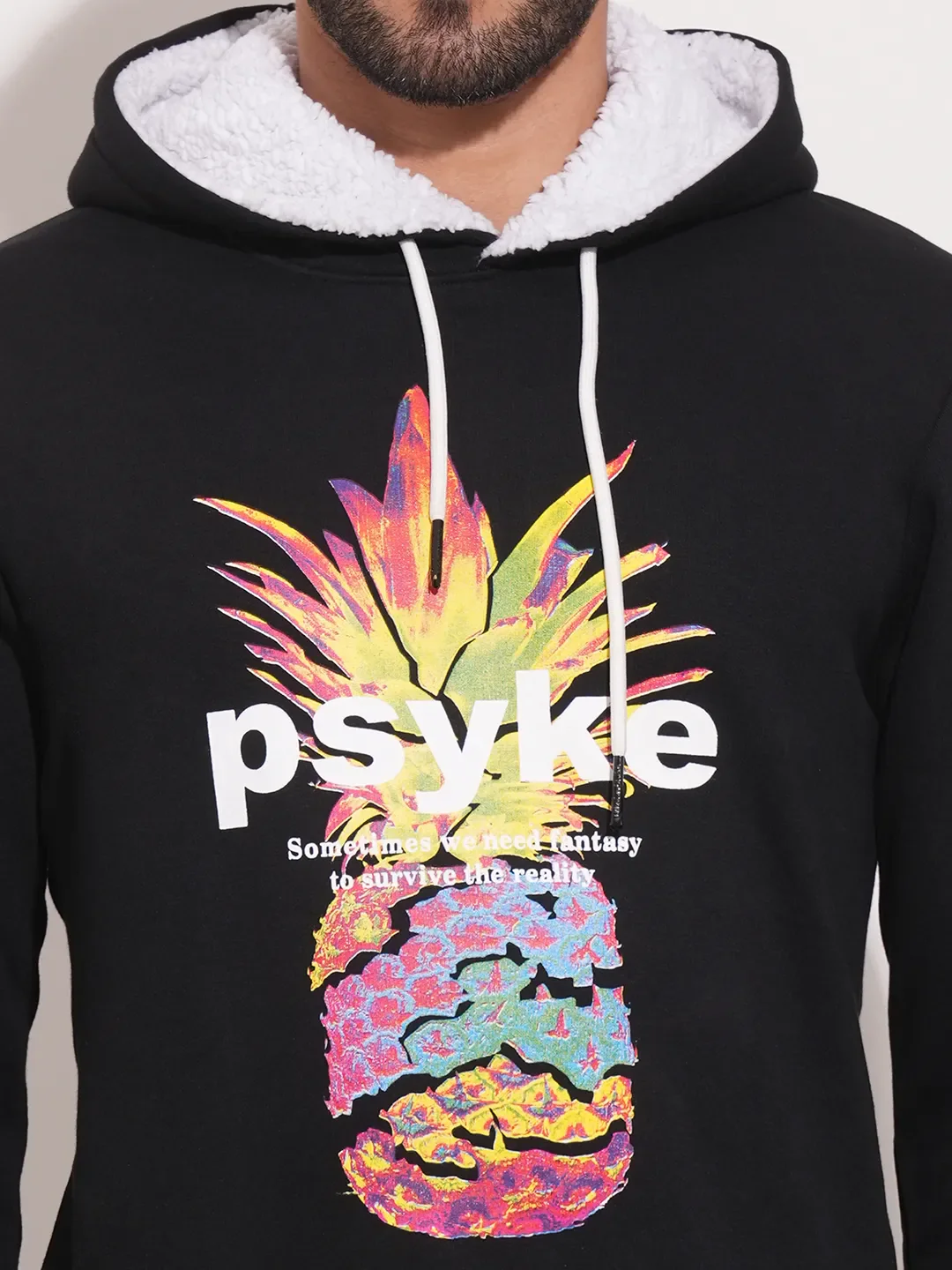 Black Regular Fit  Long Sleeves Men's Hoodie by Being Human Clothing - Image 8