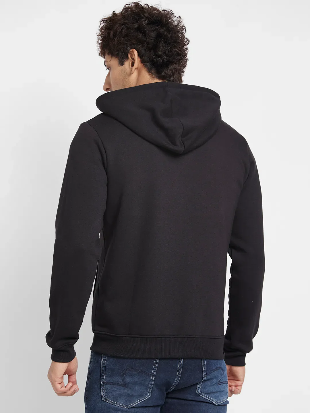 Black Regular Fit Hoodie by Being Human Clothing - Image 4