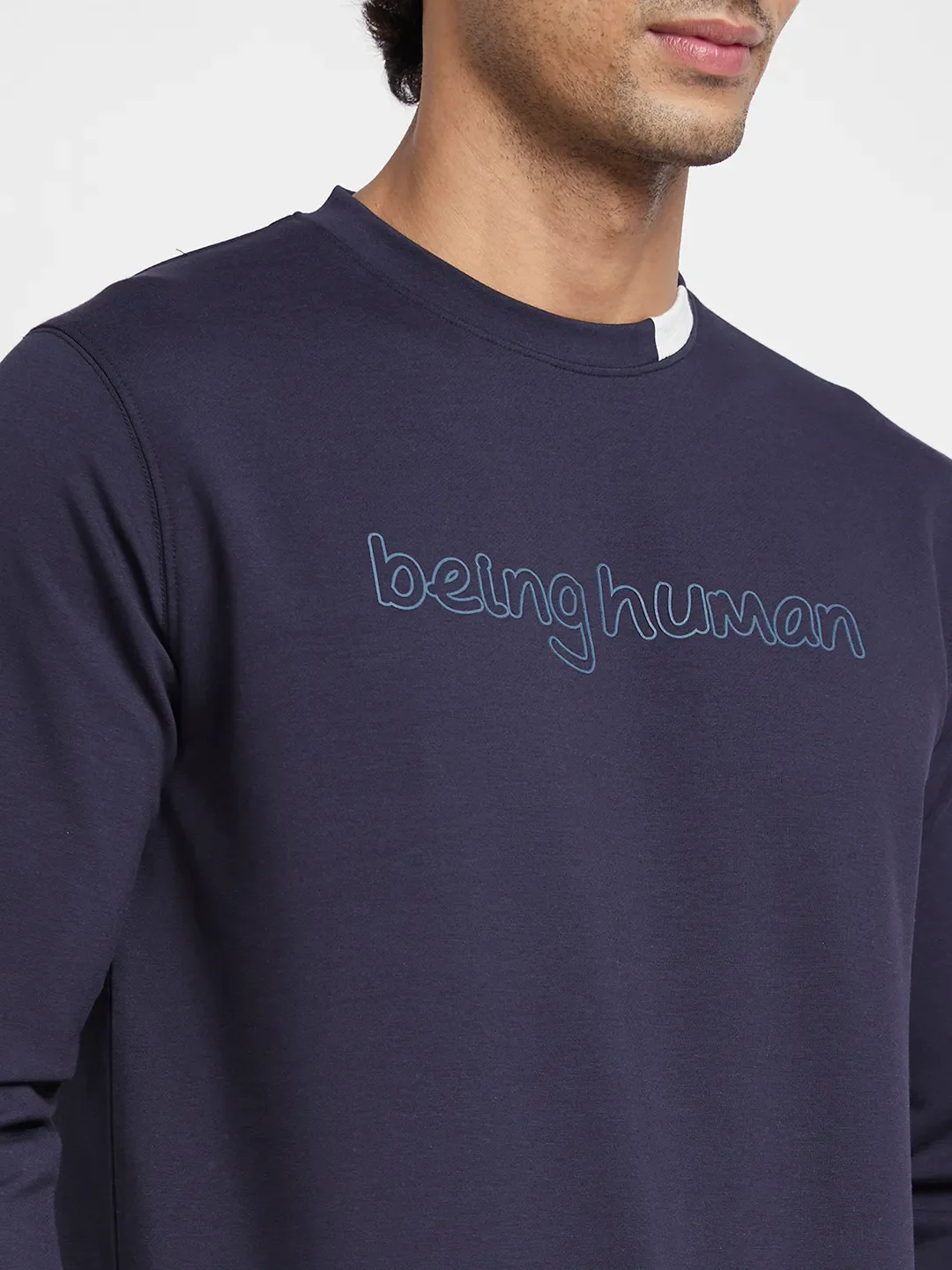 Black Regular Fit Round Neck Men's Hoodie by Being Human Clothing - Image 5