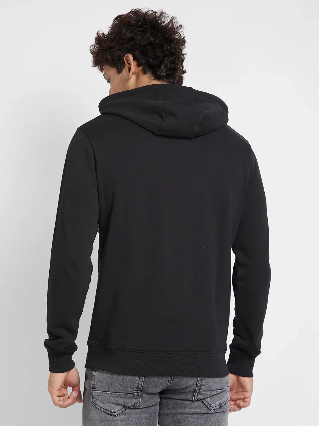 Black Regular Fit Hoodie by Being Human Clothing - Image 4