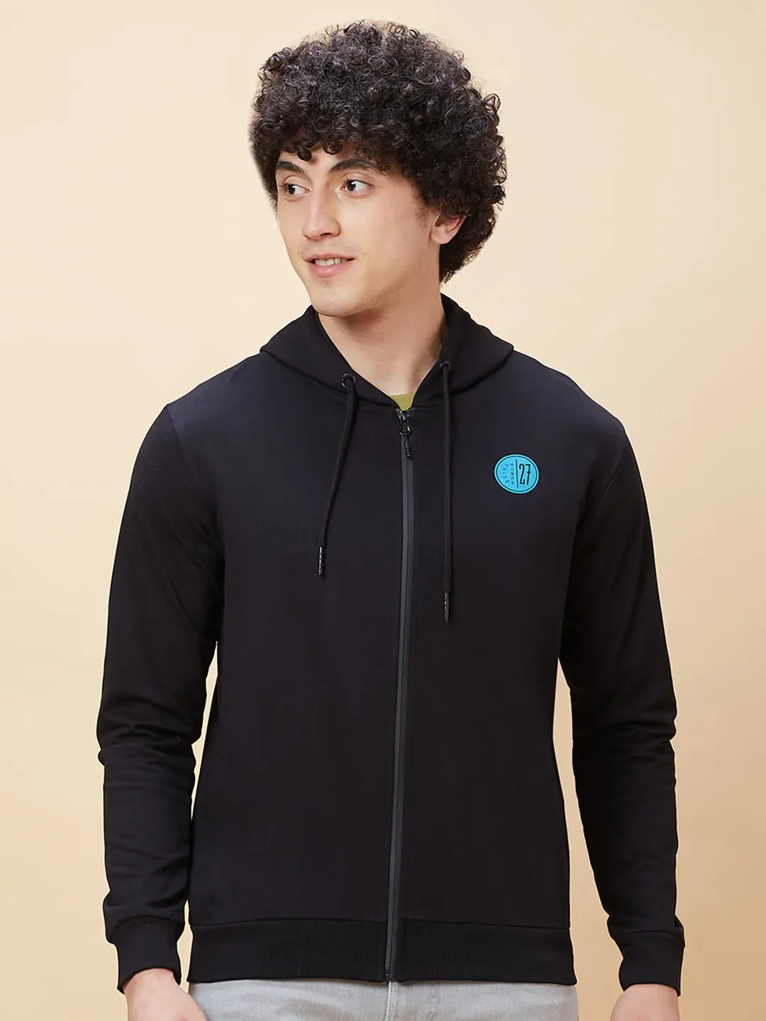 Black Regular Fit Long Sleeves Men's Hoodie by Being Human Clothing