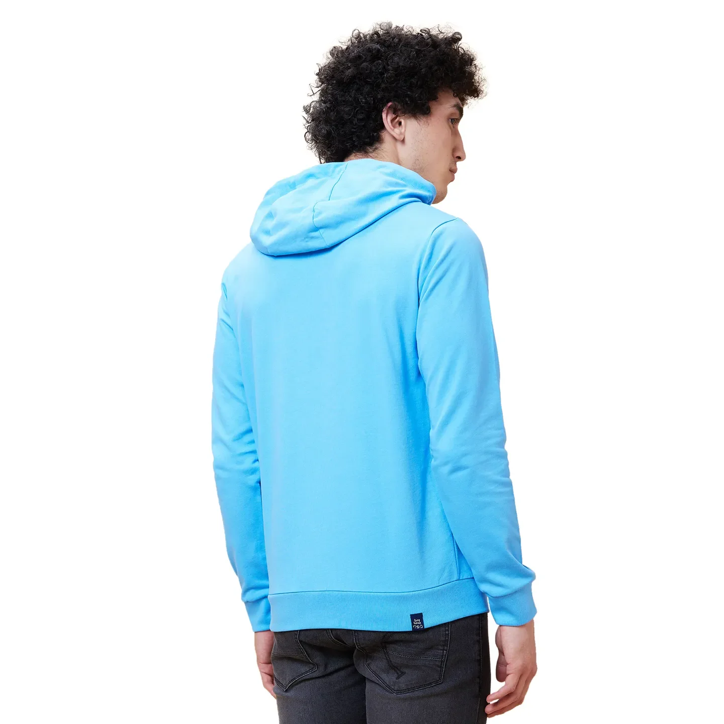 Light Blue Regular Fit Men's Hoodie by Being Human Clothing - Image 3