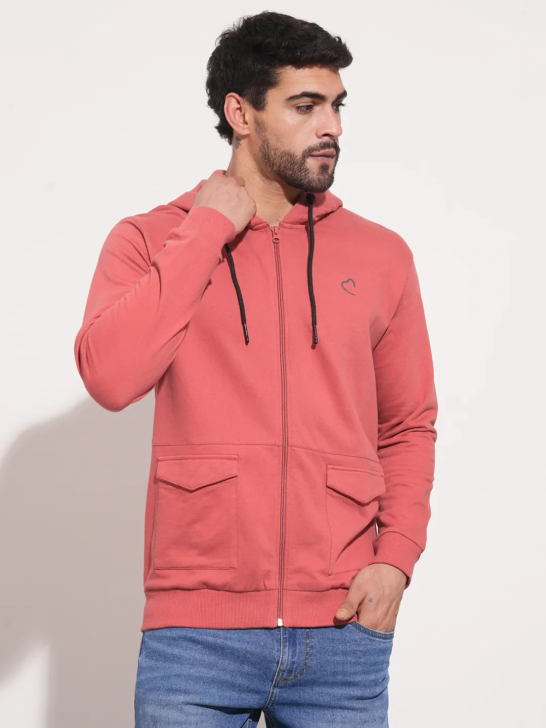 Purple Regular Fit Round Neck Men's Hoodie by Being Human Clothing