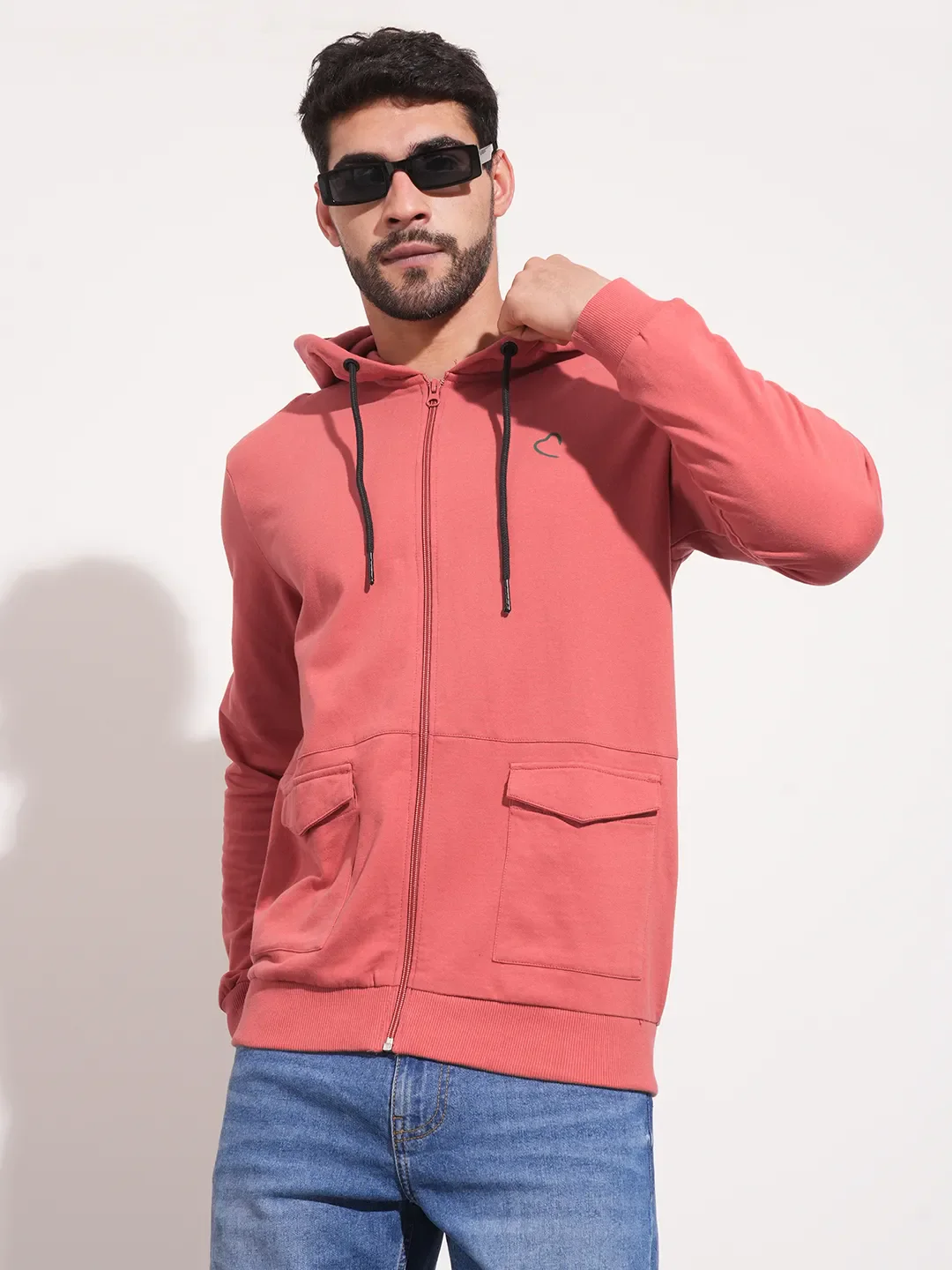Purple Regular Fit Round Neck Men's Hoodie by Being Human Clothing - Image 7