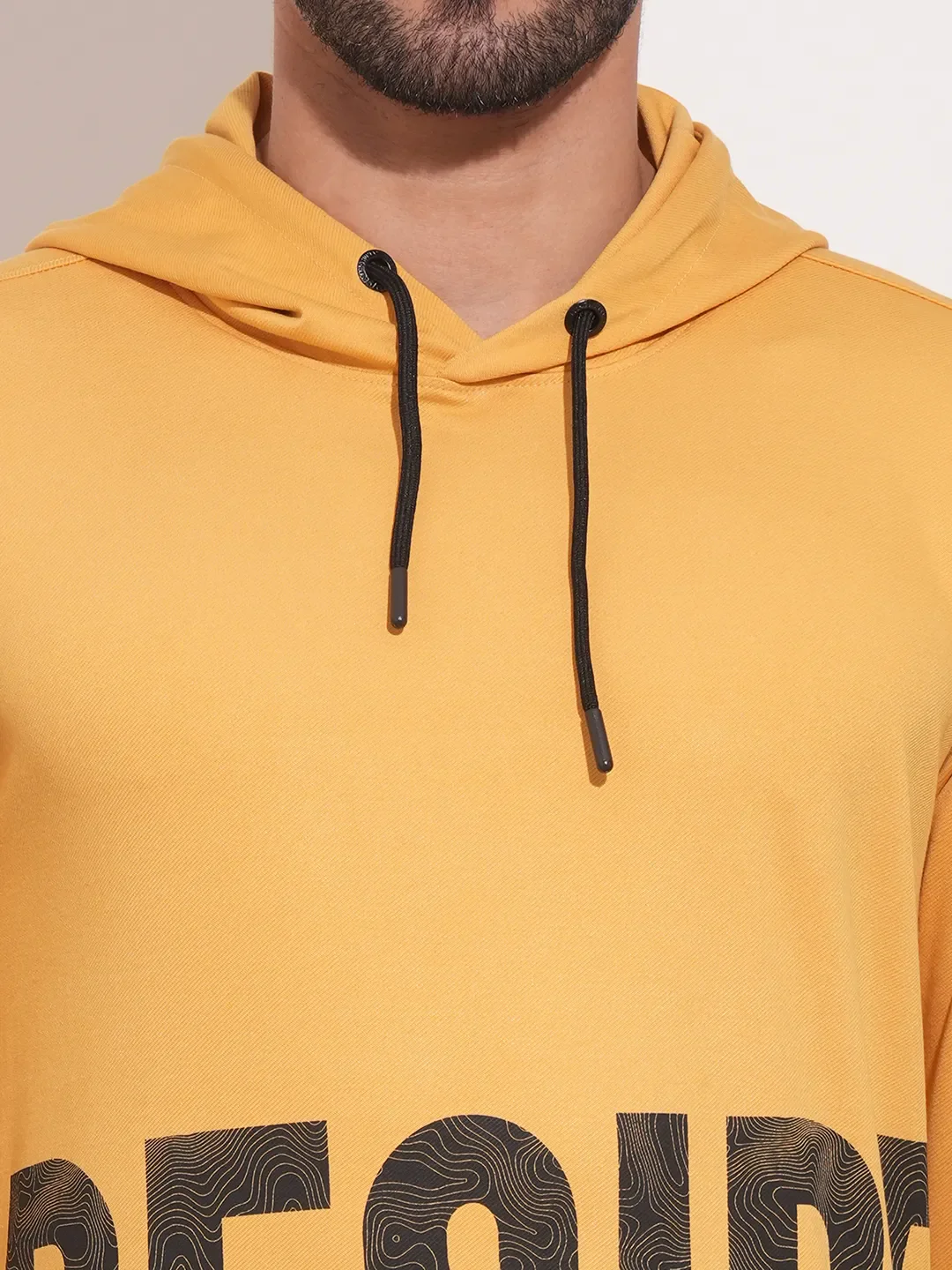 Mustard Regular Fit Men's Hoodie by Being Human Clothing - Image 8