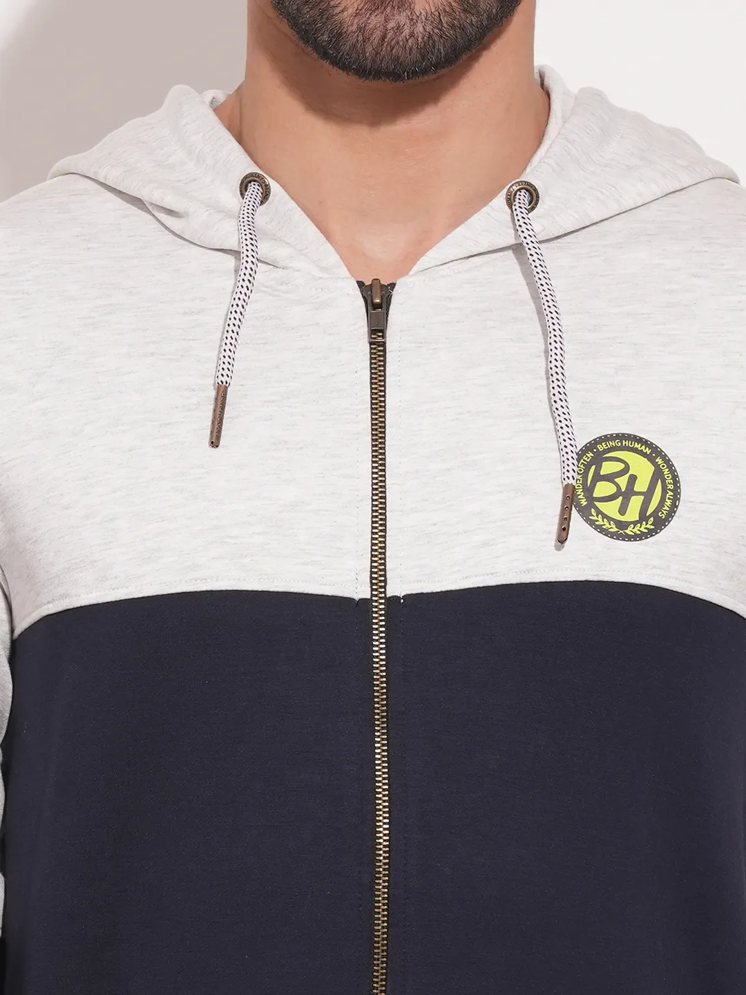 Blue Regular Fit  Long Sleeves Men's Hoodie by Being Human Clothing - Image 8