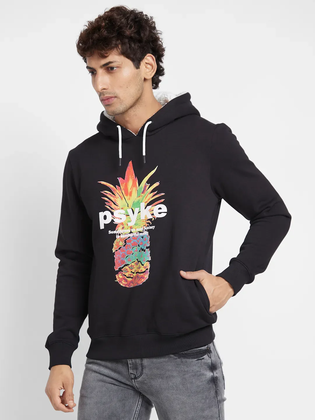 Navy Regular Fit Men's Hoodie by Being Human Clothing - Image 3
