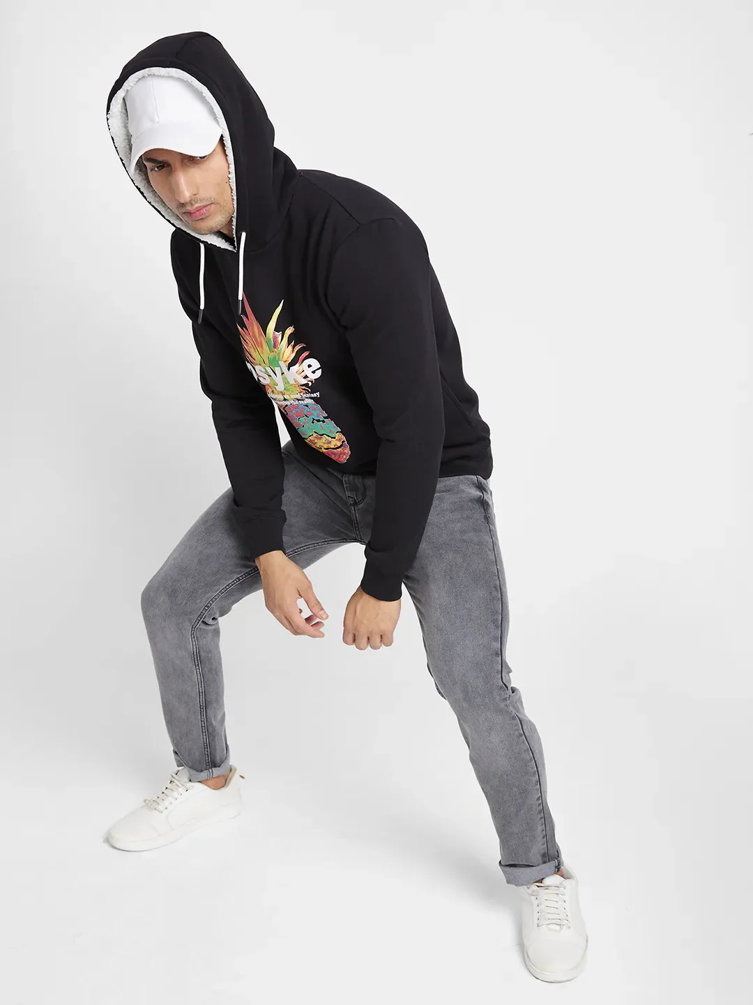 Navy Regular Fit Men's Hoodie by Being Human Clothing - Image 6
