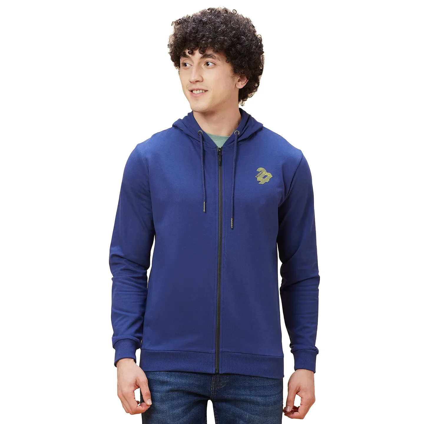 Blue Regular Fit Long Sleeves Men's Hoodie by Being Human Clothing