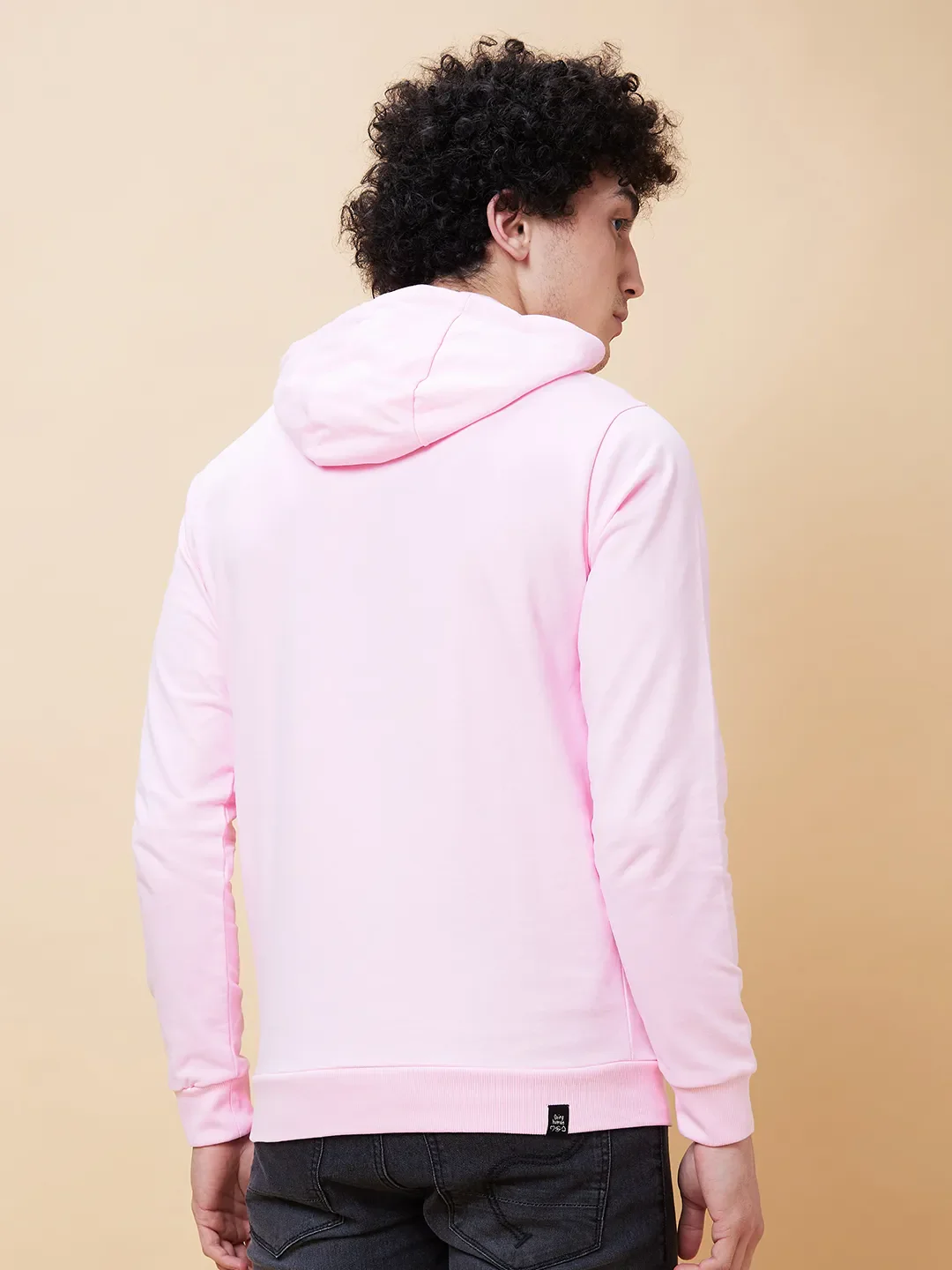 Pink Regular Fit Men's Hoodie by Being Human Clothing - Image 3
