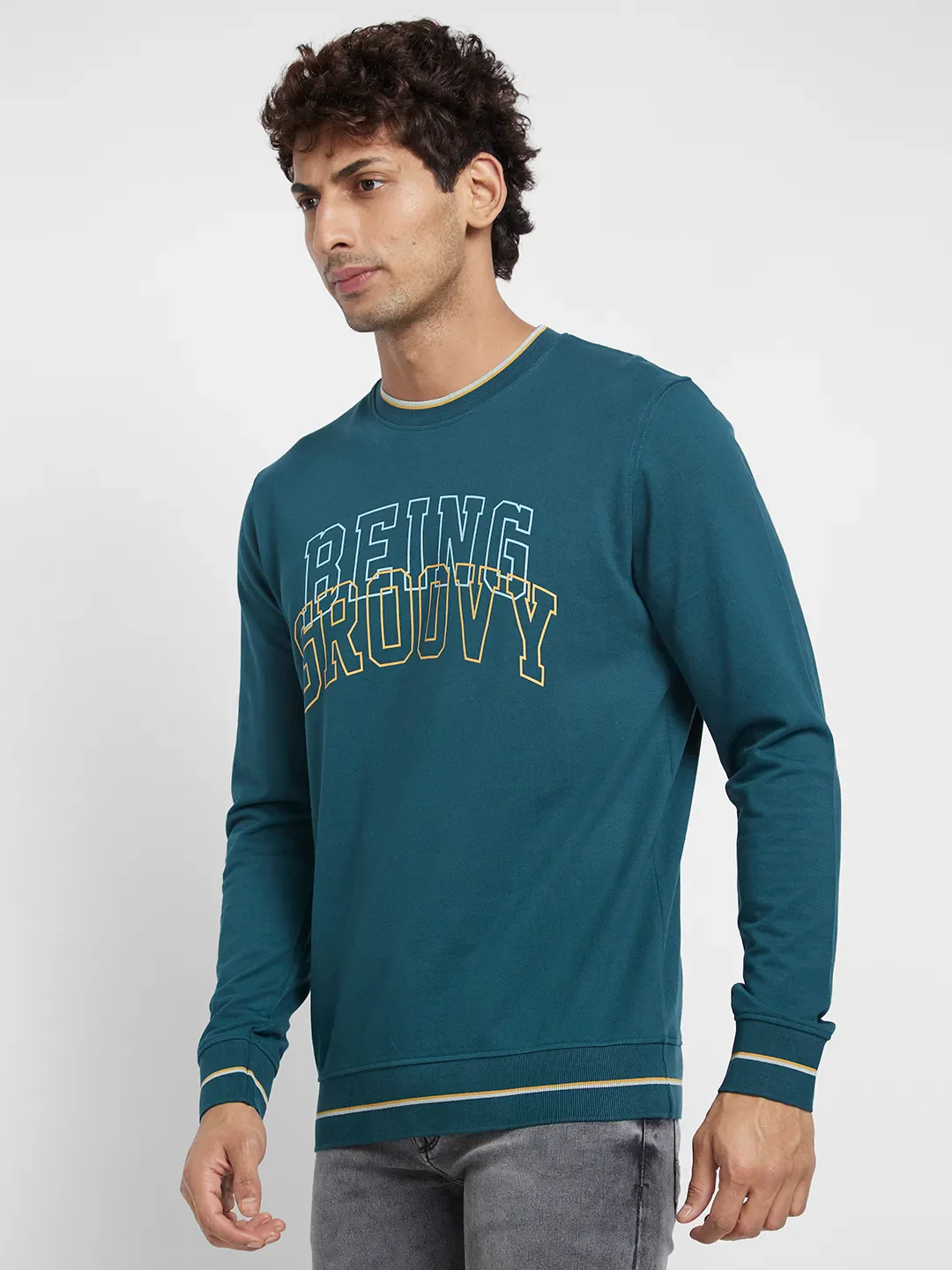 White Regular Fit Men's Hoodie by Being Human Clothing - Image 3
