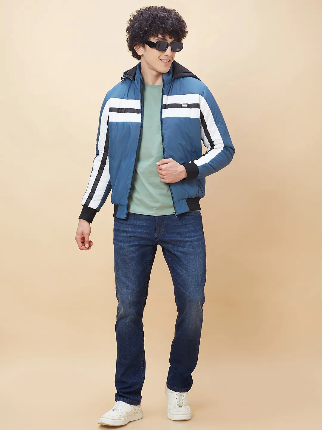 Blue Regular Fit Men's Jacket by Being Human Clothing - Image 6