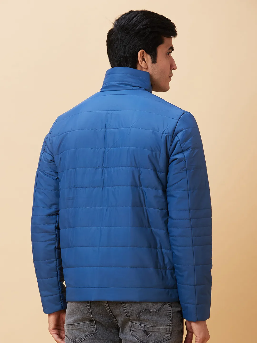 Blue Regular Fit Long Sleeves Men's Jacket by Being Human Clothing - Image 3