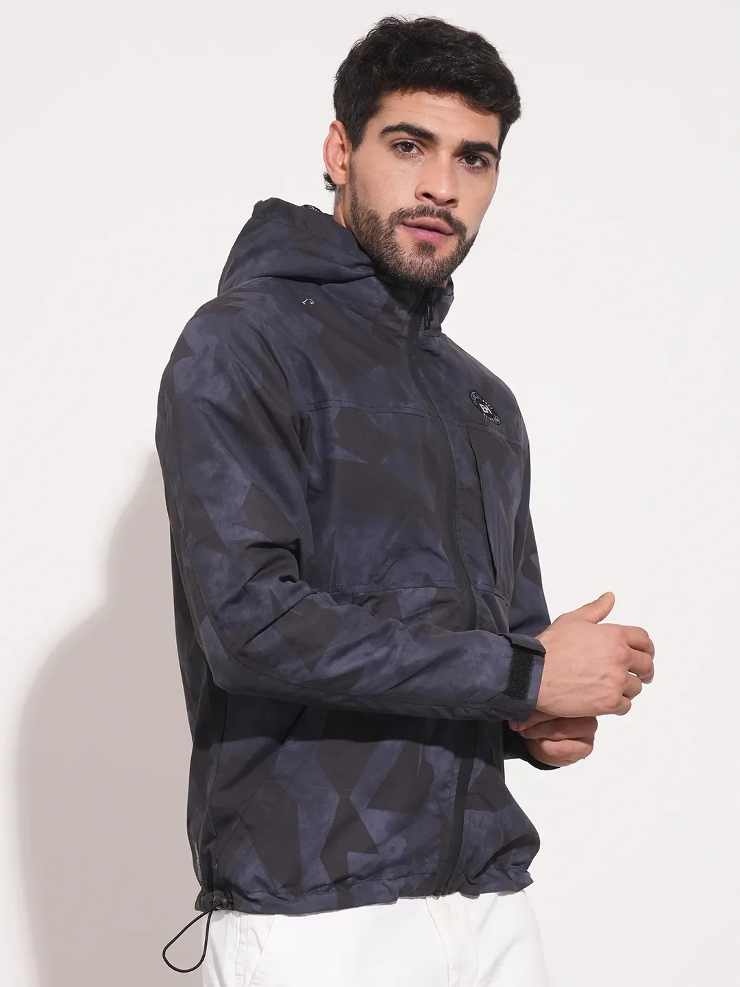 Black Regular Fit Men's Jacket by Being Human Clothing - Image 7