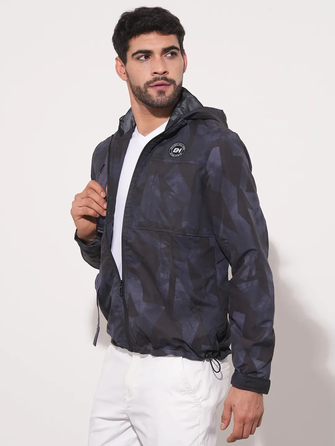 Black Regular Fit Long Sleeves Men's Jacket by Being Human Clothing - Image 4