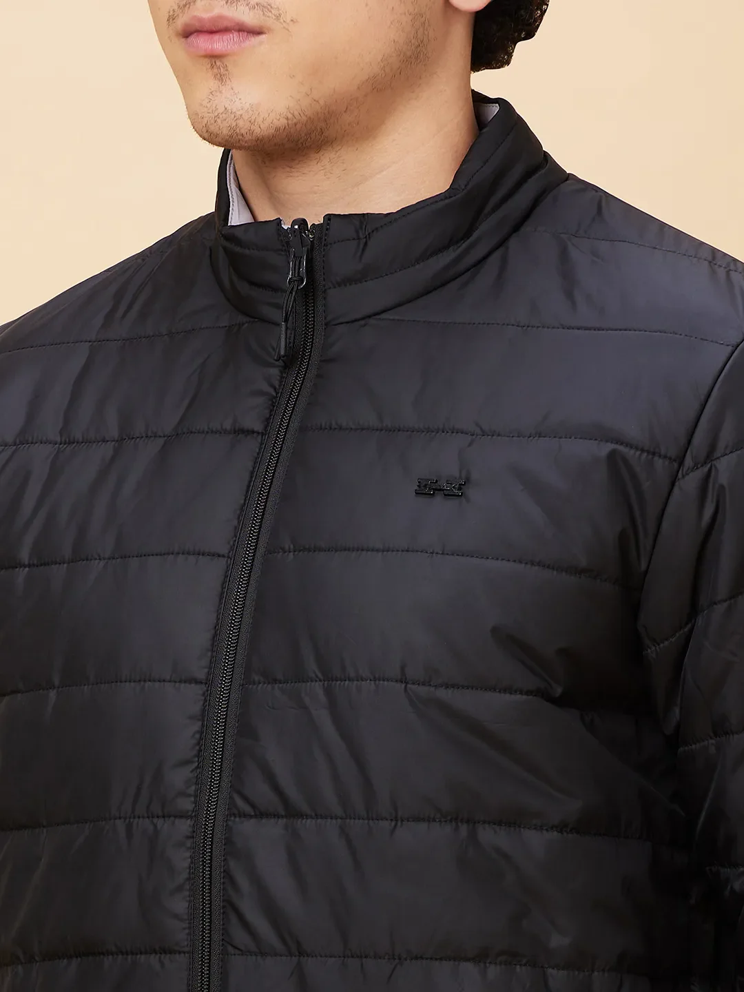 Black Regular Fit Long Sleeves Men's Jacket by Being Human Clothing - Image 5
