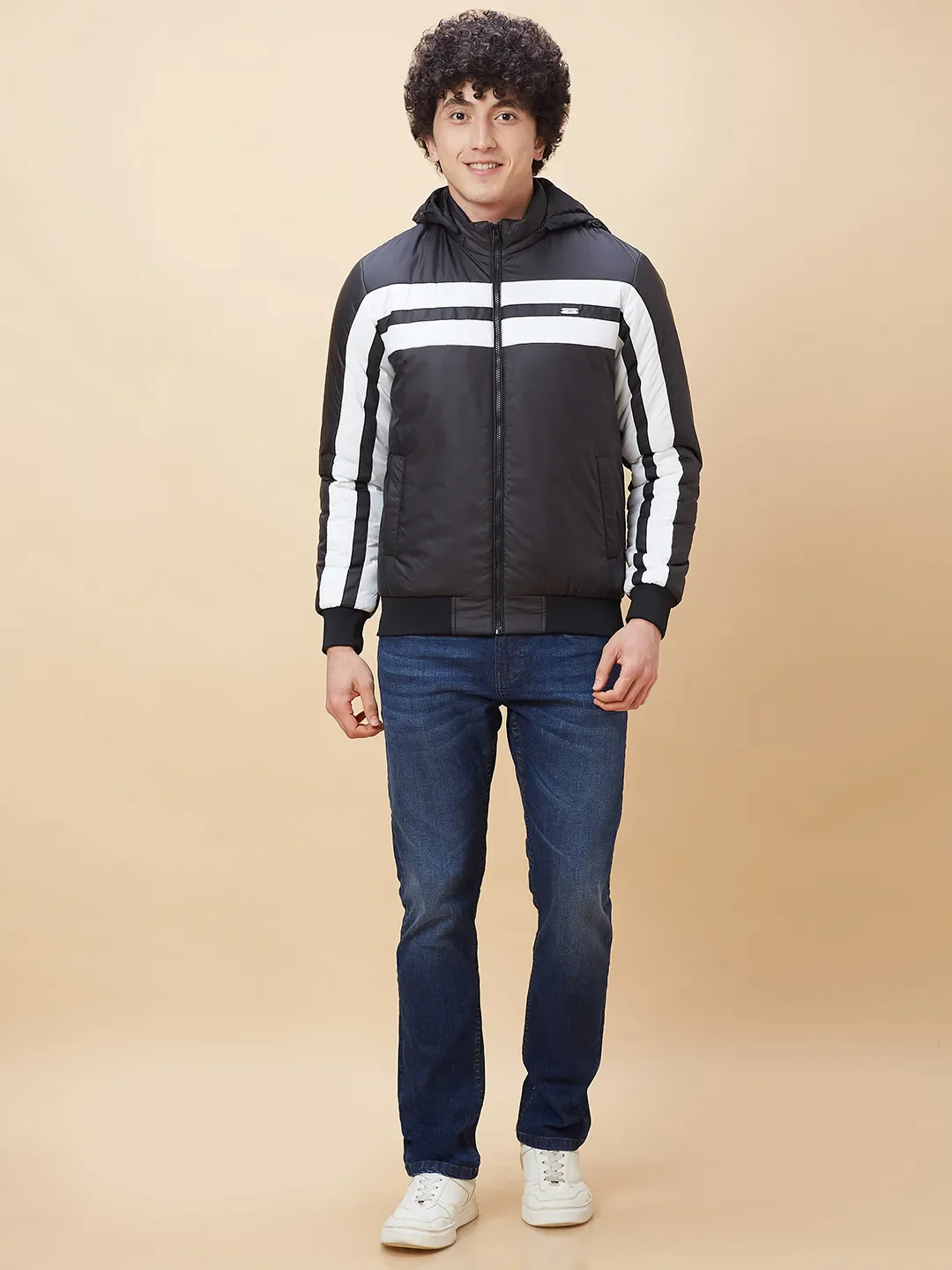 Black Regular Fit Long Sleeves Men's Jacket by Being Human Clothing - Image 2