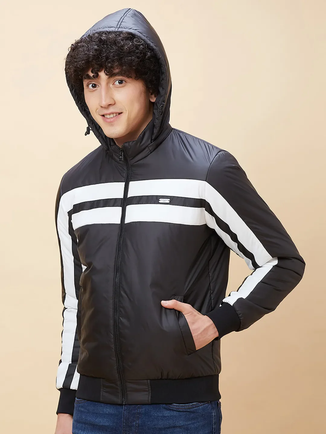 Black Regular Fit Long Sleeves Men's Jacket by Being Human Clothing - Image 4