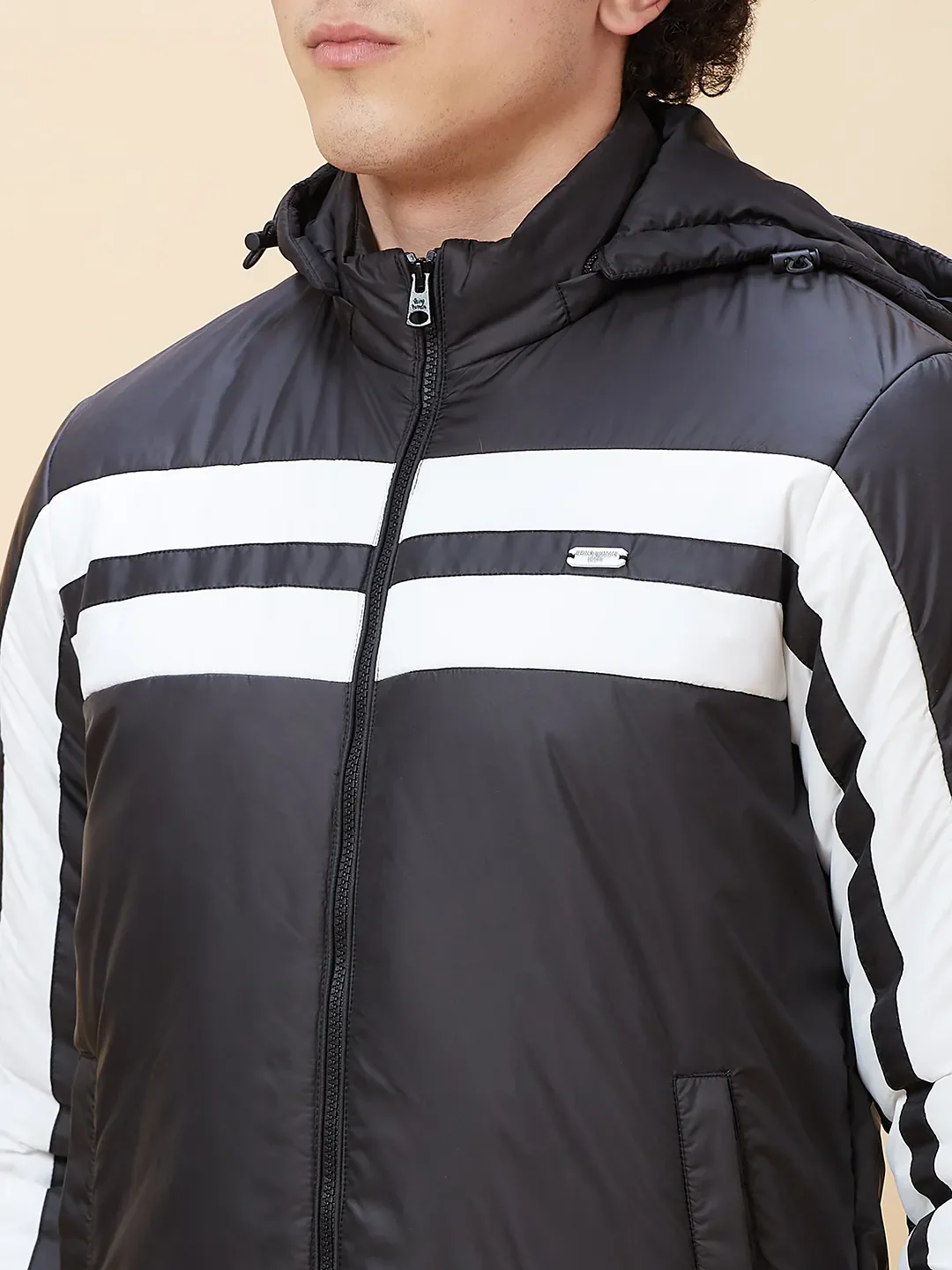 Black Regular Fit Long Sleeves Men's Jacket by Being Human Clothing - Image 5
