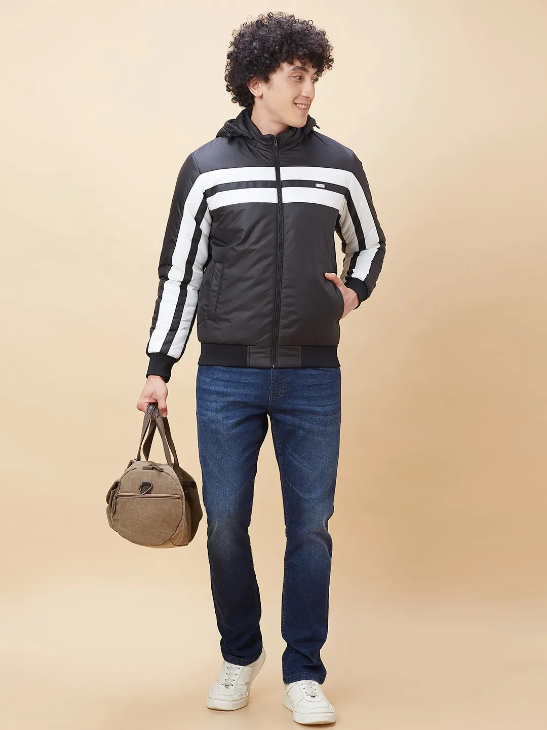 Black Regular Fit Long Sleeves Men's Jacket by Being Human Clothing - Image 6