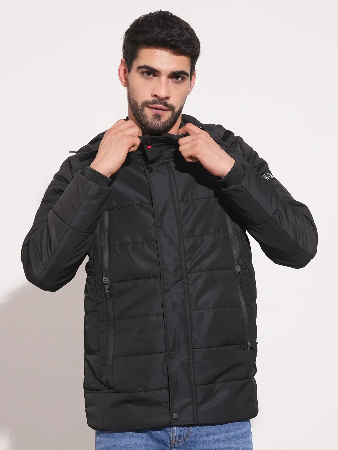 Black Regular Fit Long Sleeves Men's Jacket by Being Human Clothing