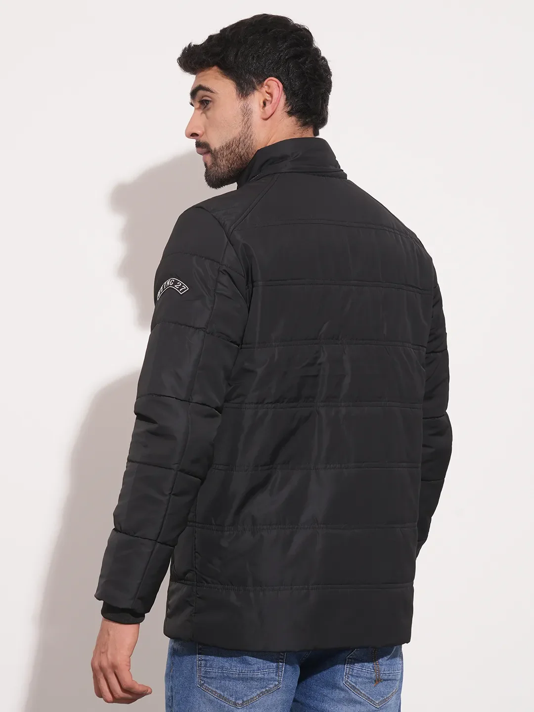 Black Regular Fit Long Sleeves Men's Jacket by Being Human Clothing - Image 3