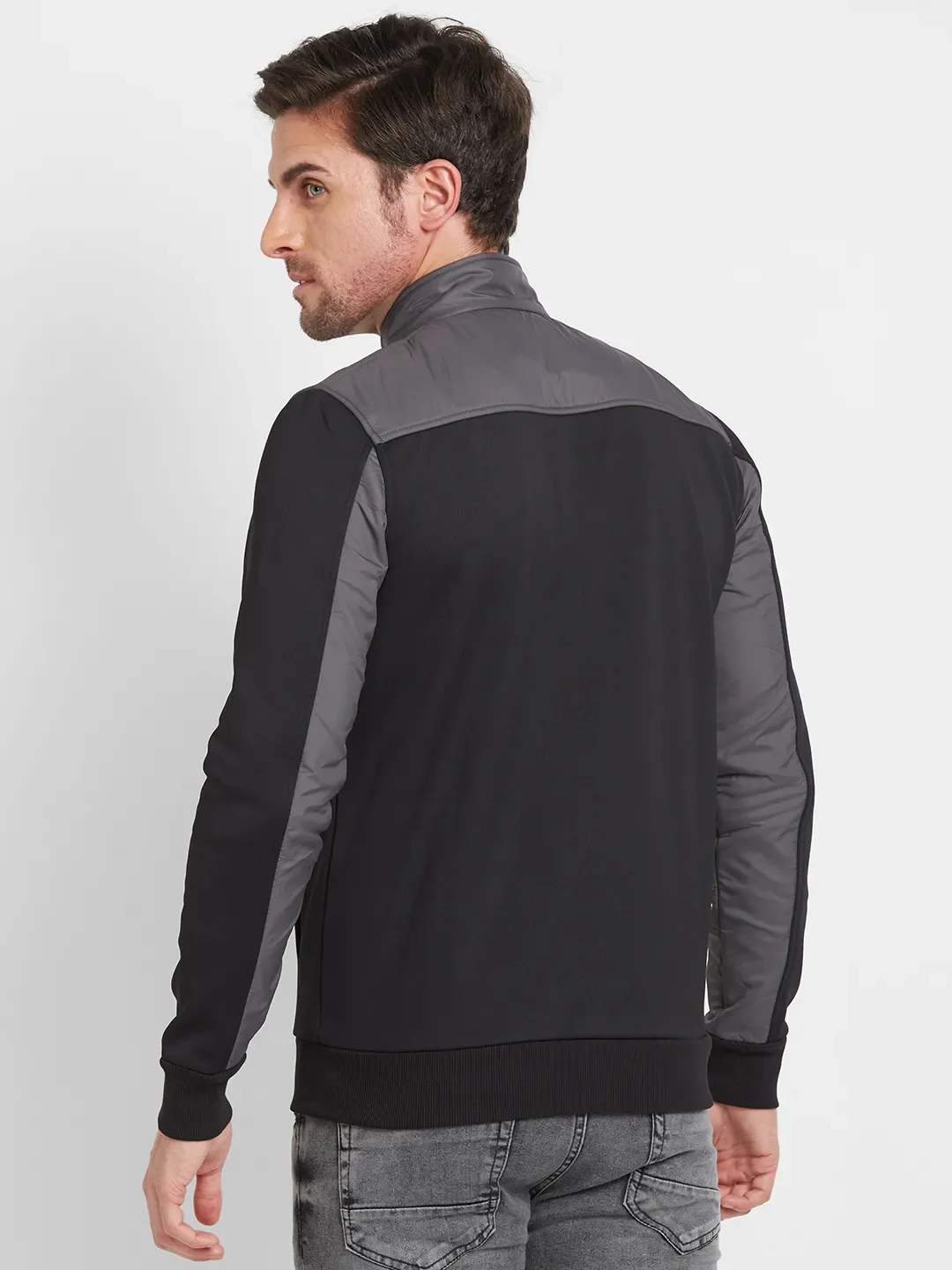 Black Regular Fit Long Sleeves Men's Jacket by Being Human Clothing - Image 3