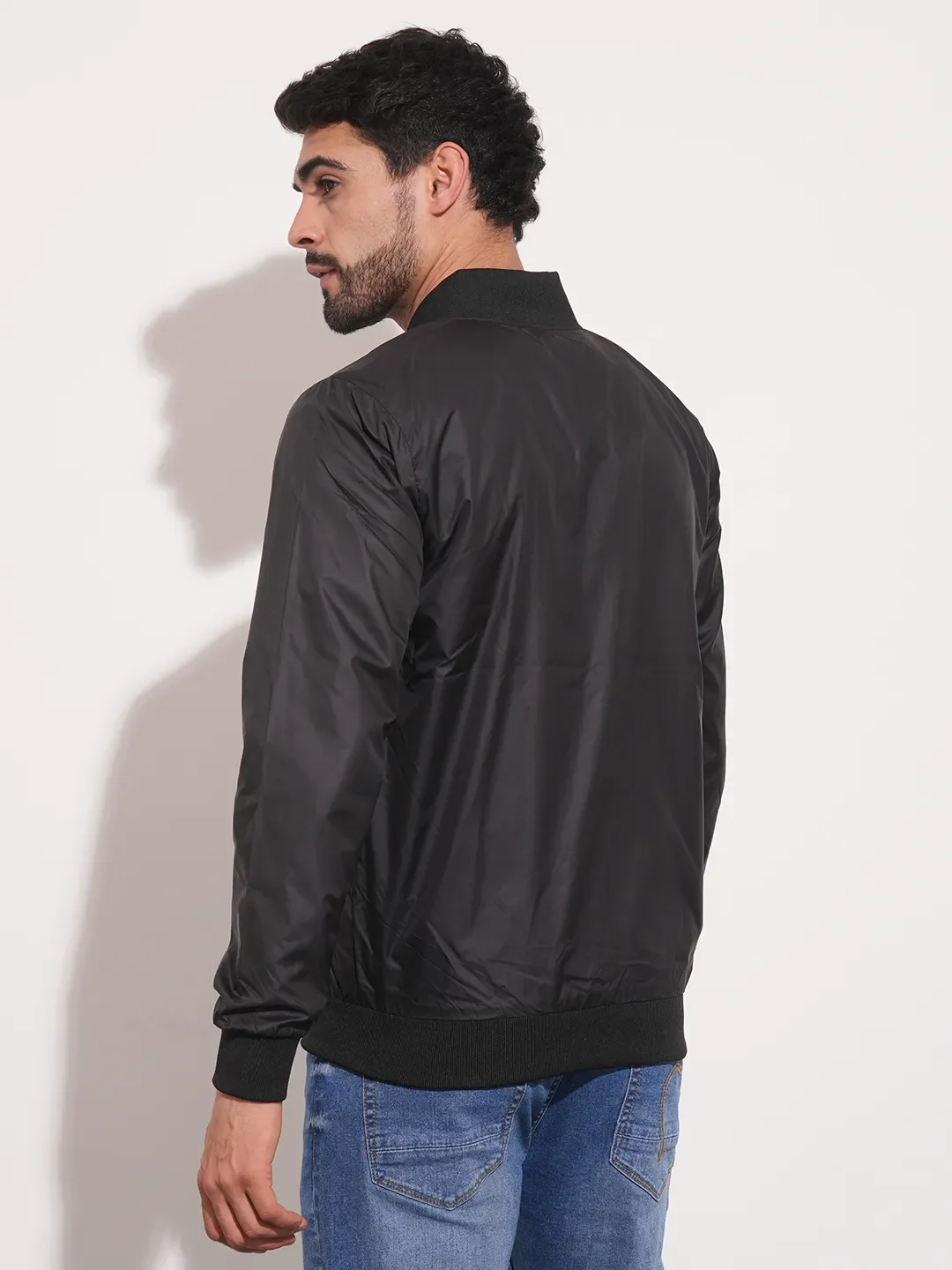 Black Regular Fit Long Sleeves Men's Jacket by Being Human Clothing - Image 3