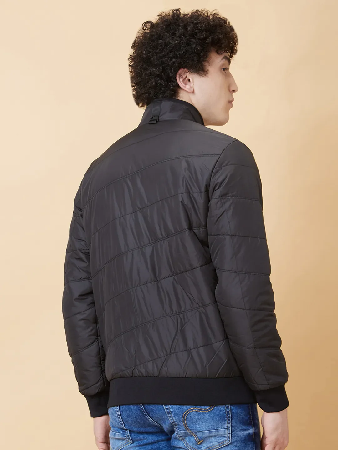 Black Regular Fit Long Sleeves Men's Jacket by Being Human Clothing - Image 2