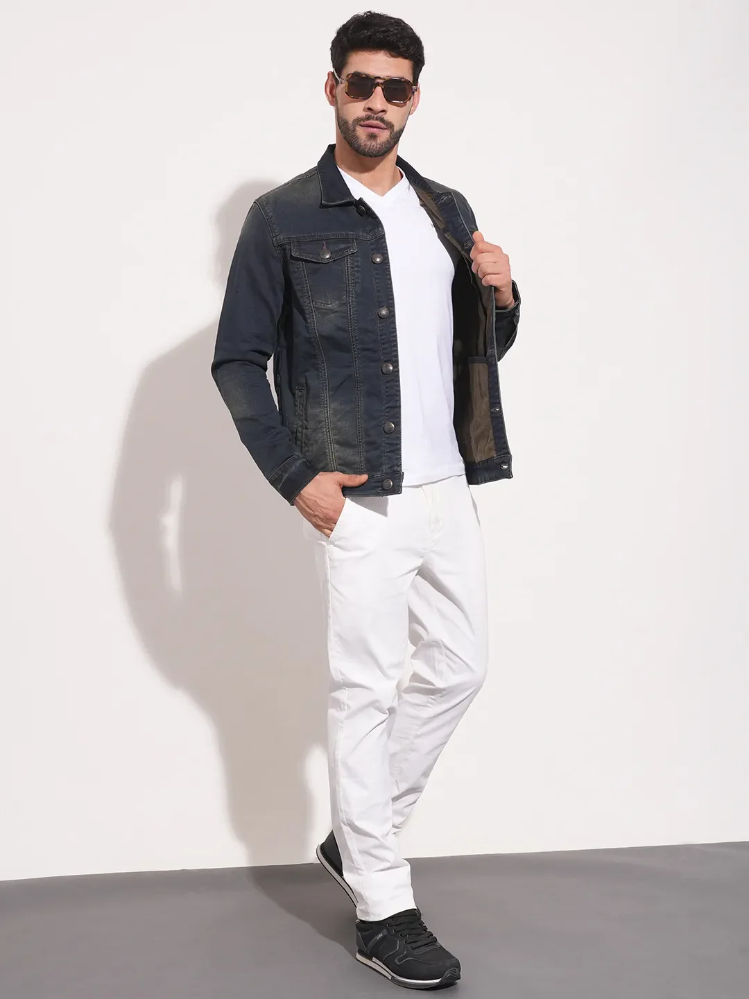 Blue Regular Fit Long Sleeves Men's Jacket by Being Human Clothing - Image 2