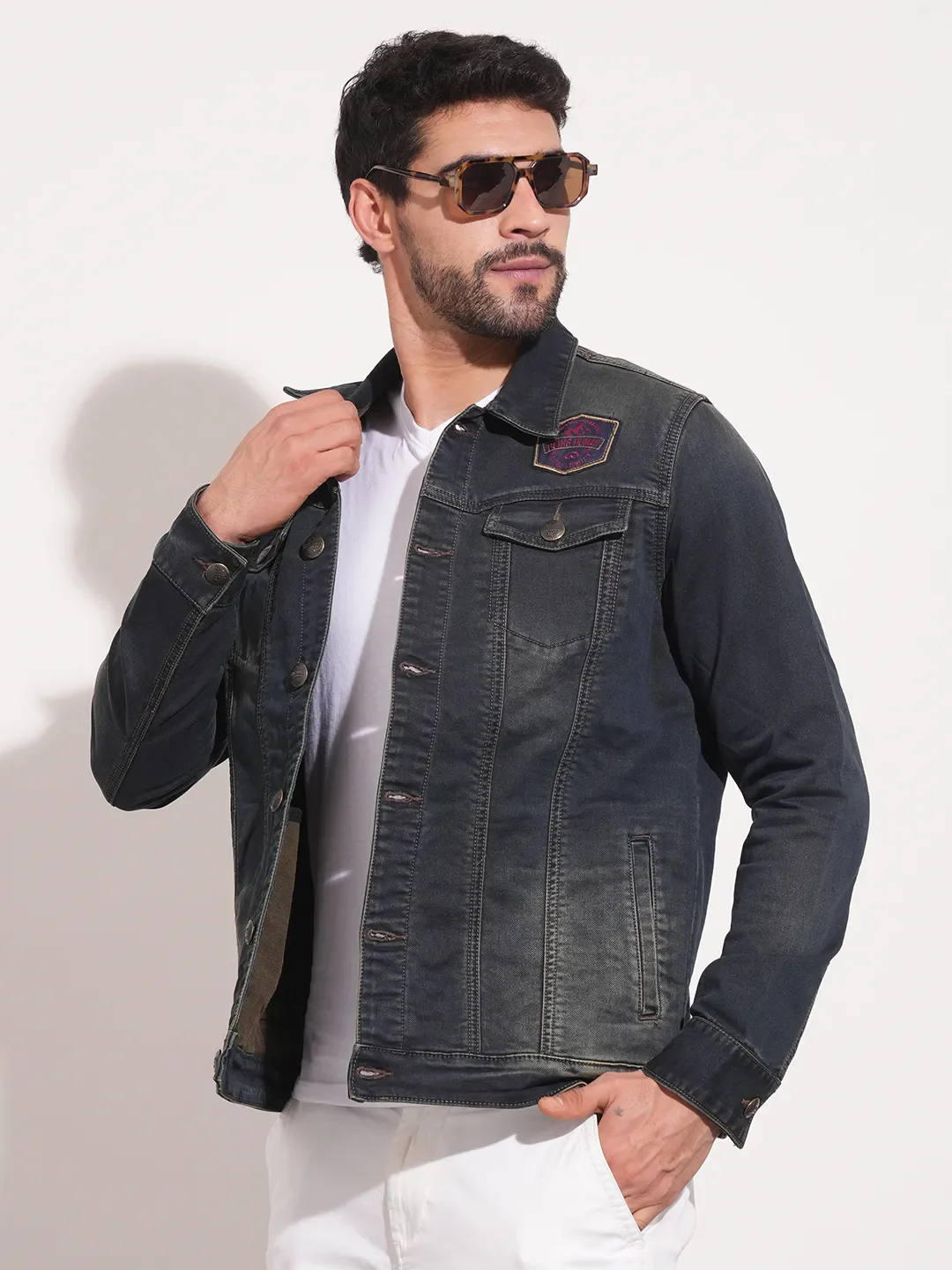 Blue Regular Fit Long Sleeves Men's Jacket by Being Human Clothing - Image 6