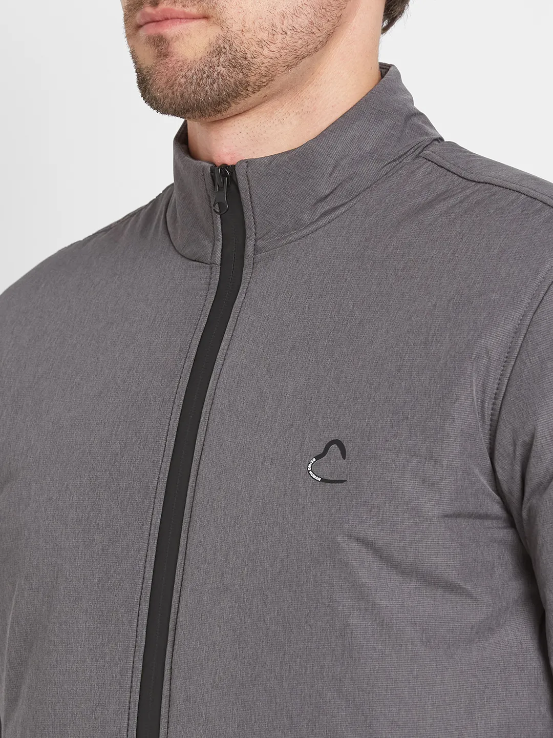 Grey Regular Fit Men's Jacket by Being Human Clothing - Image 5