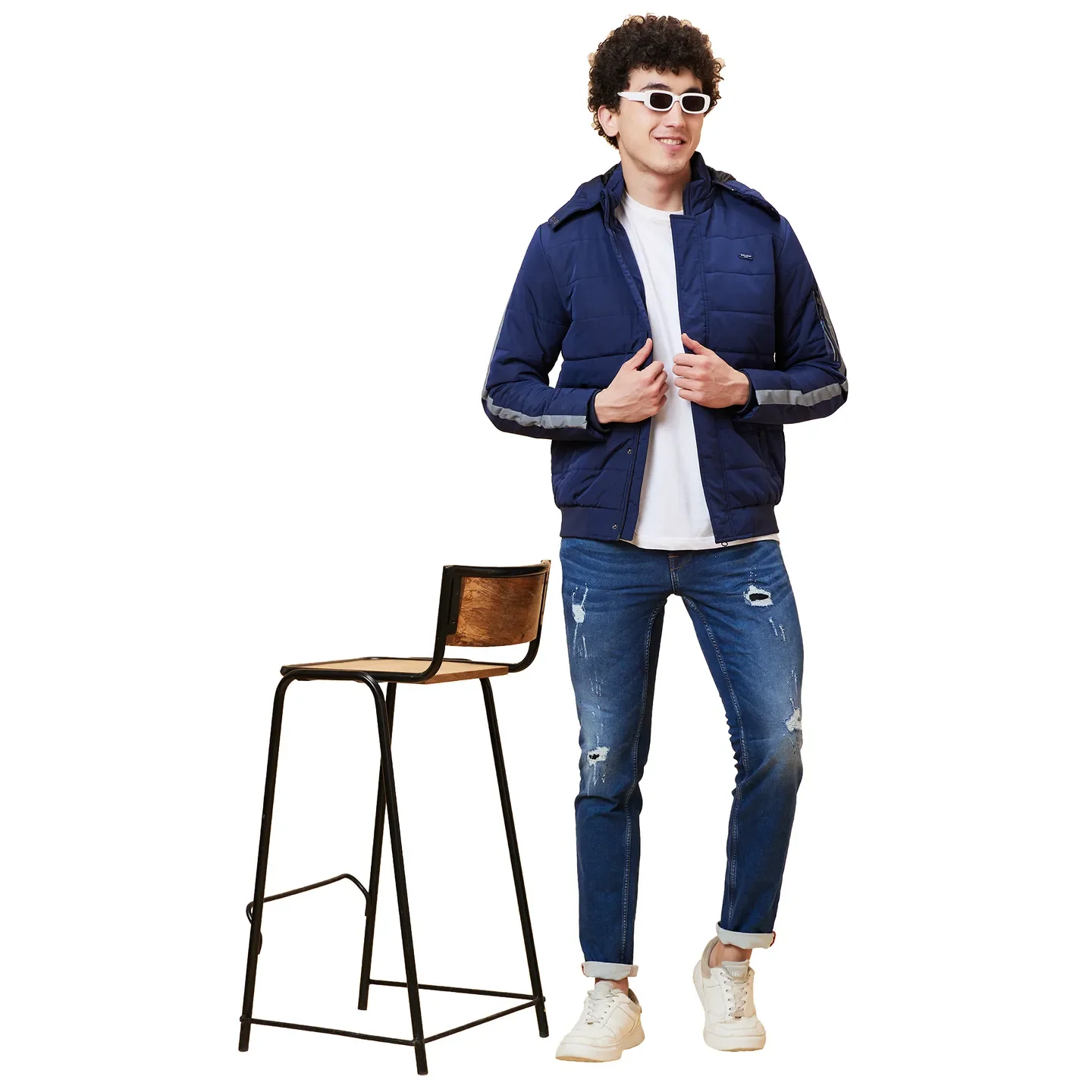 Blue Regular Fit Long Sleeves Men's Jacket by Being Human Clothing - Image 6