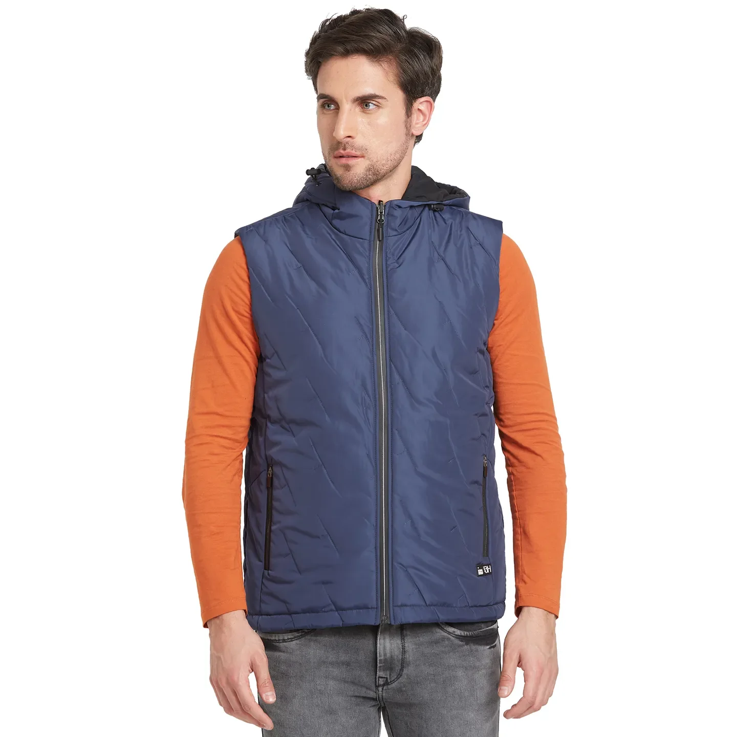 Blue Regular Fit Men's Jacket by Being Human Clothing