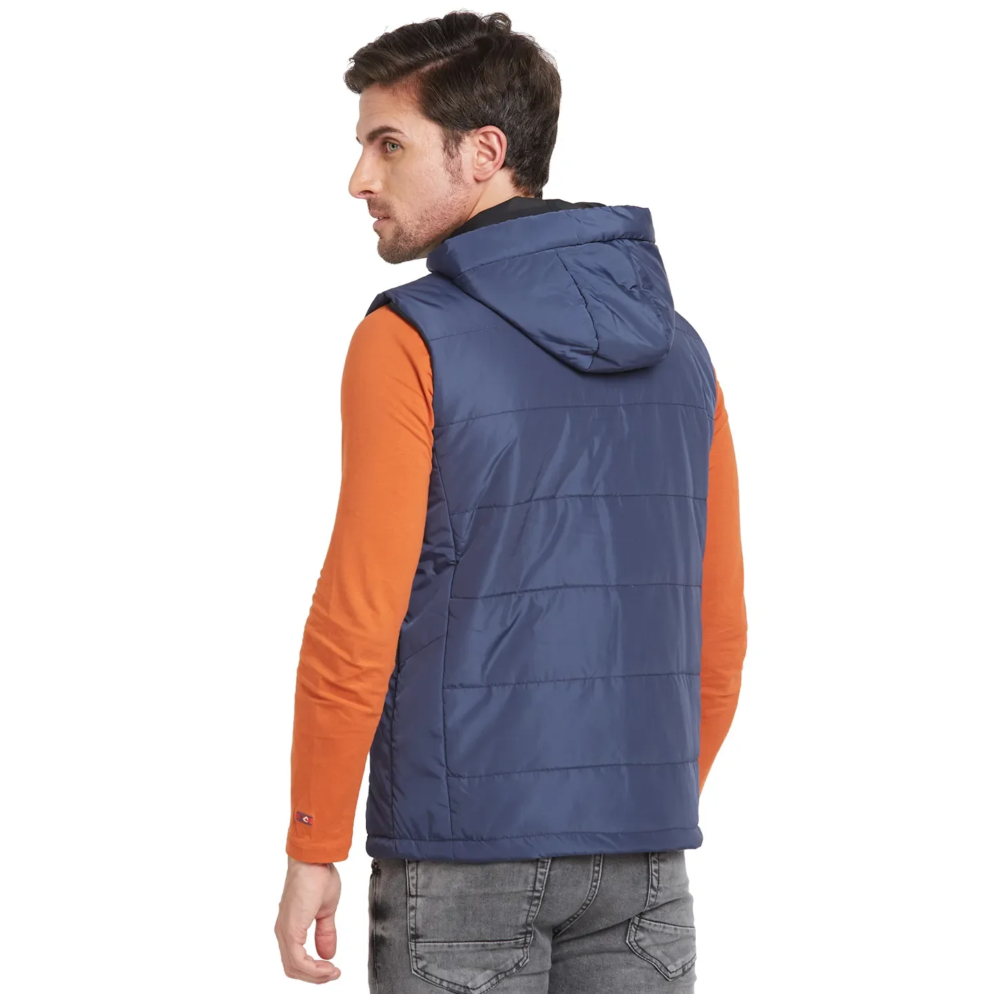 Blue Regular Fit Men's Jacket by Being Human Clothing - Image 3