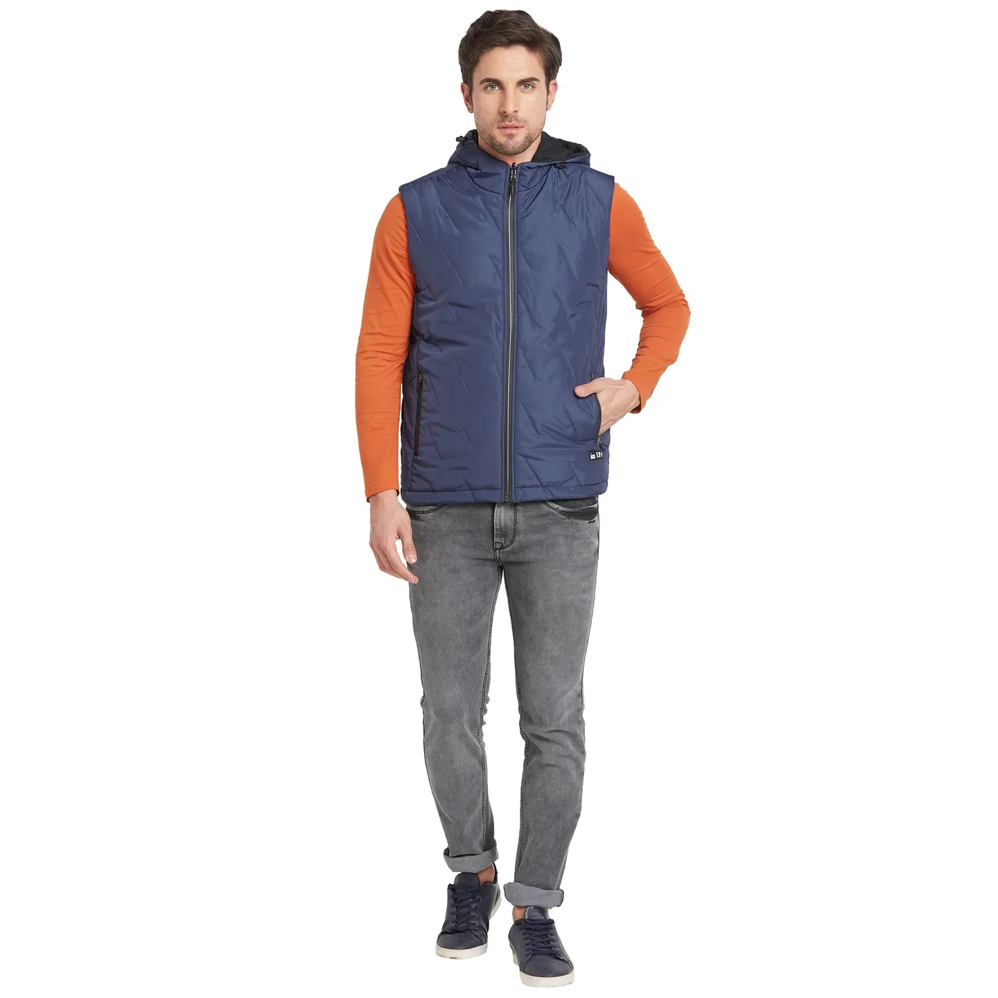 Blue Regular Fit Men's Jacket by Being Human Clothing - Image 5