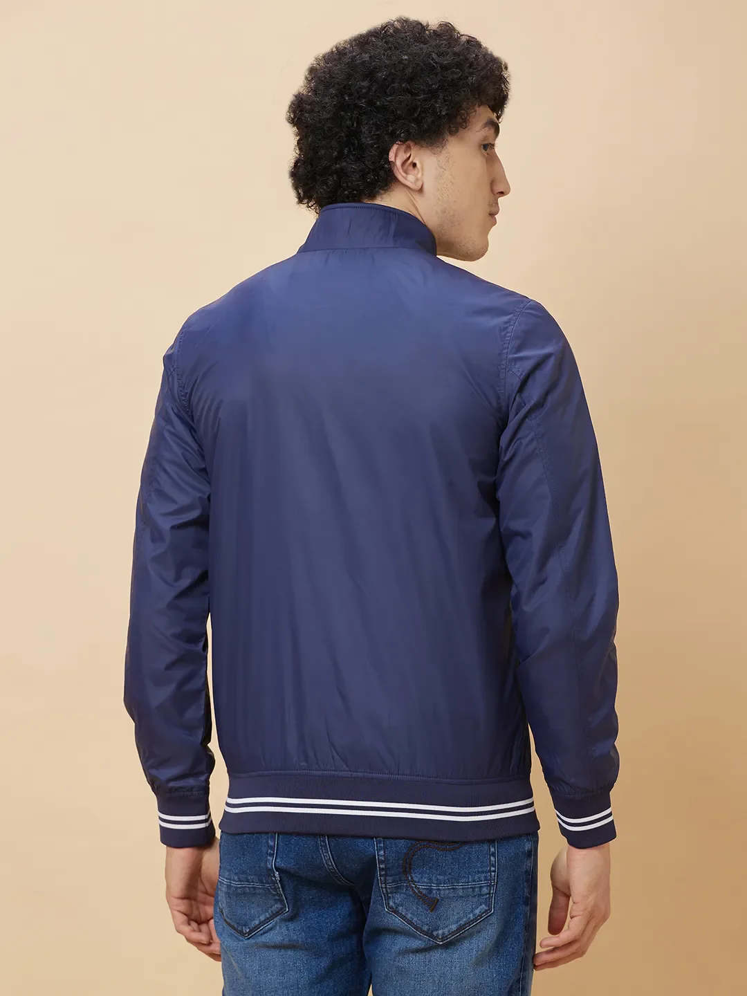 Blue Regular Fit Long Sleeves Men's Jacket by Being Human Clothing - Image 3