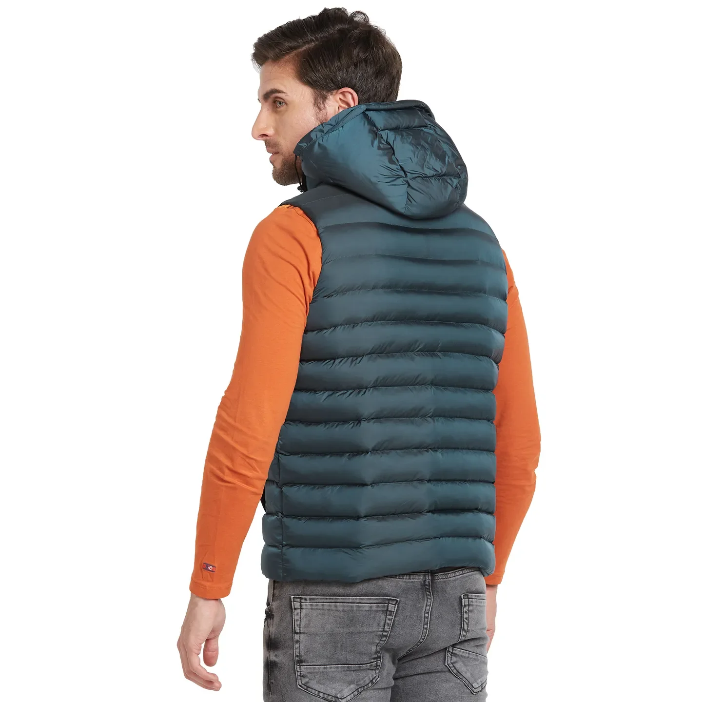 Green Regular Fit Sleevesles Men's Jacket by Being Human Clothing - Image 3