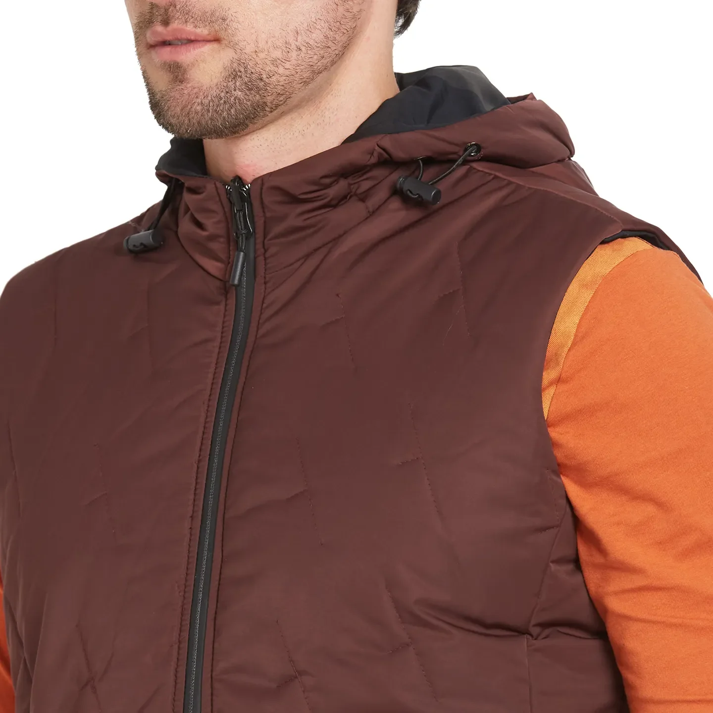 Red Regular Fit Sleevesles Men's Jacket by Being Human Clothing - Image 4